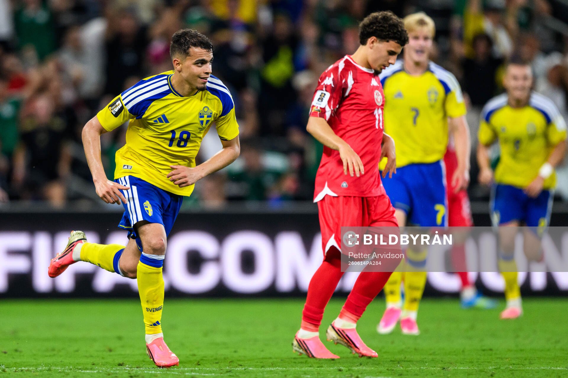 Yasin Ayari of Sweden celebrates