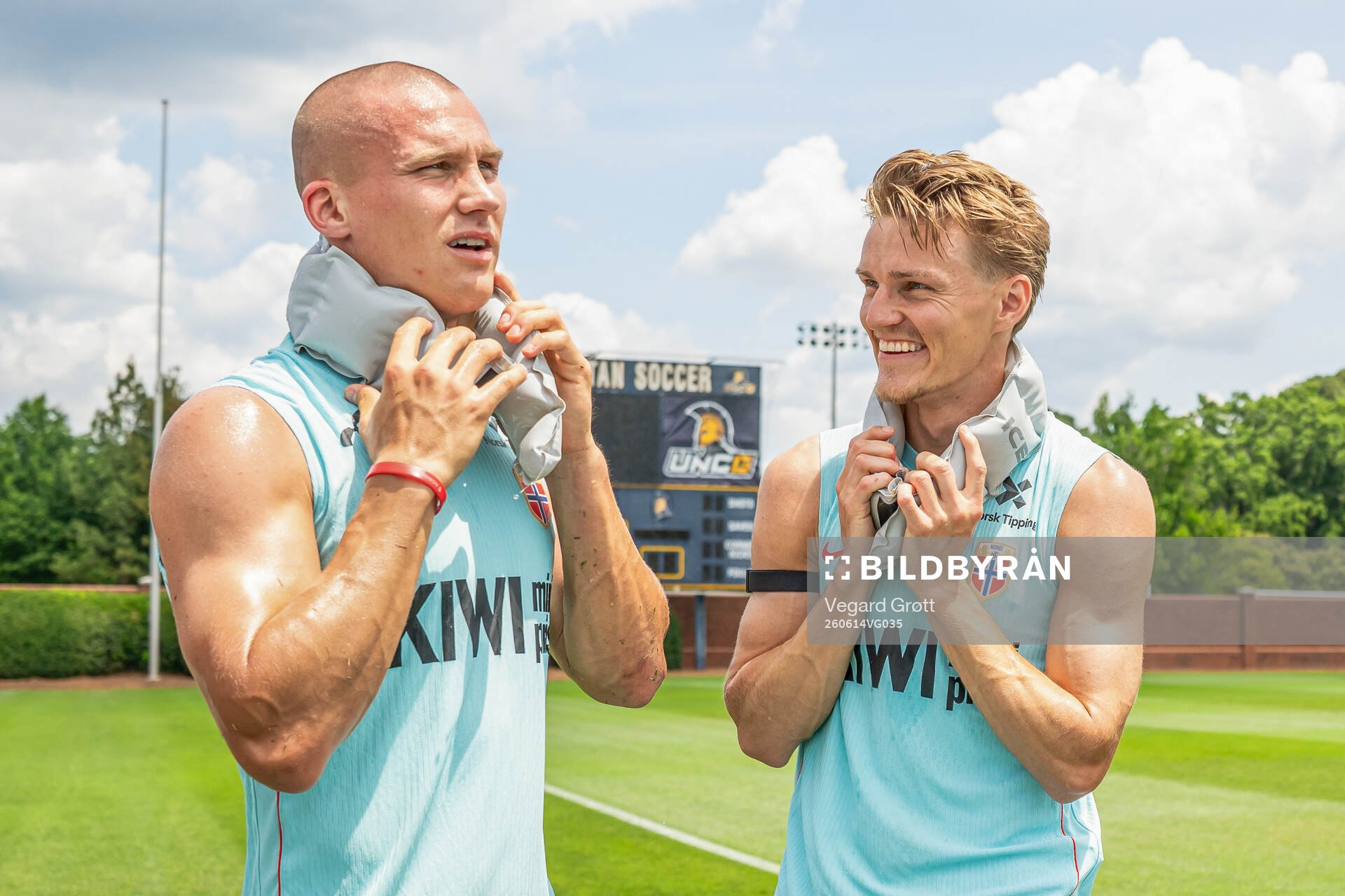 Leo Østigård and Martin Ødegaard of the Norwegian