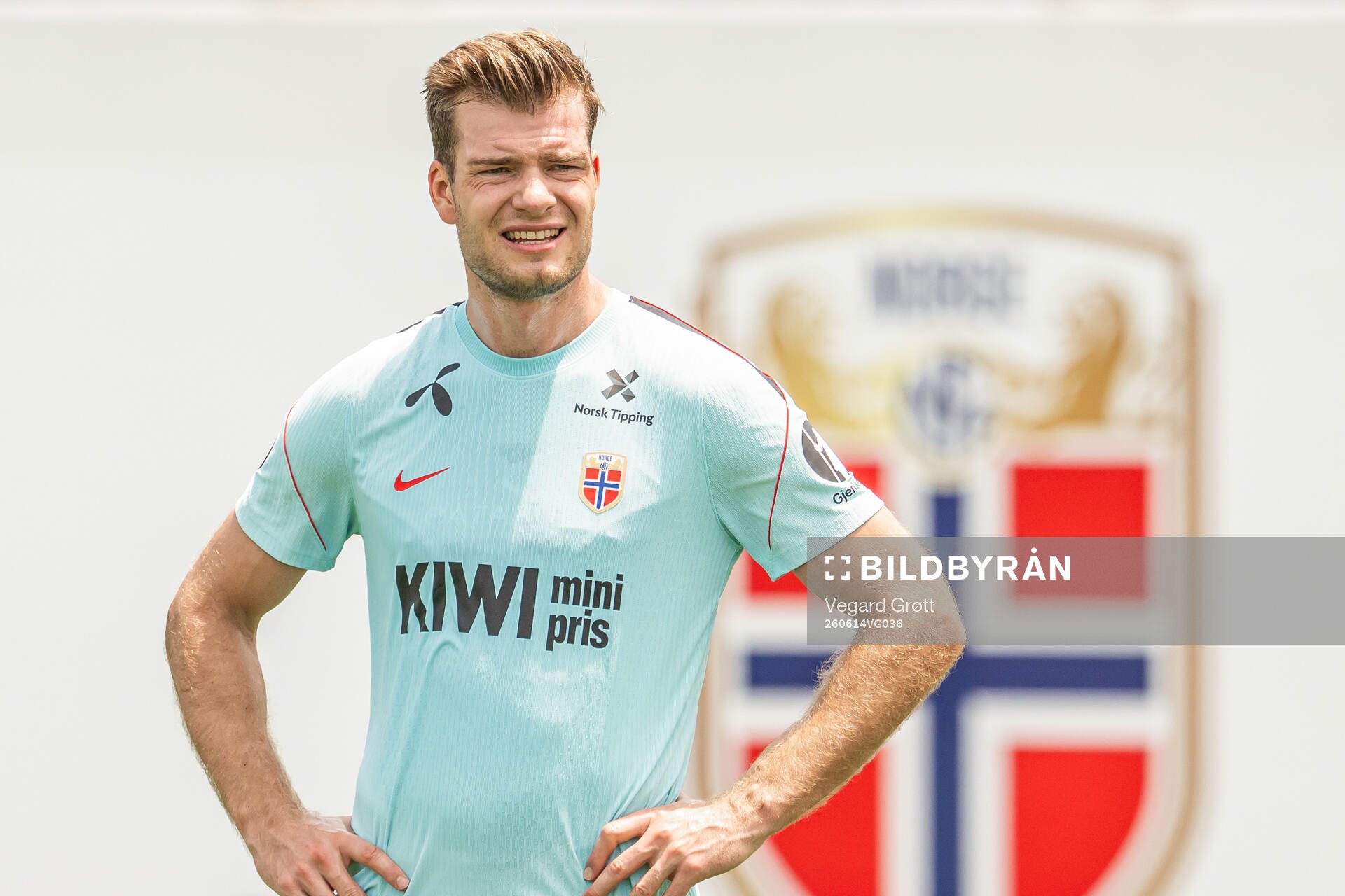 Alexander Sørloth of the Norwegian national football team