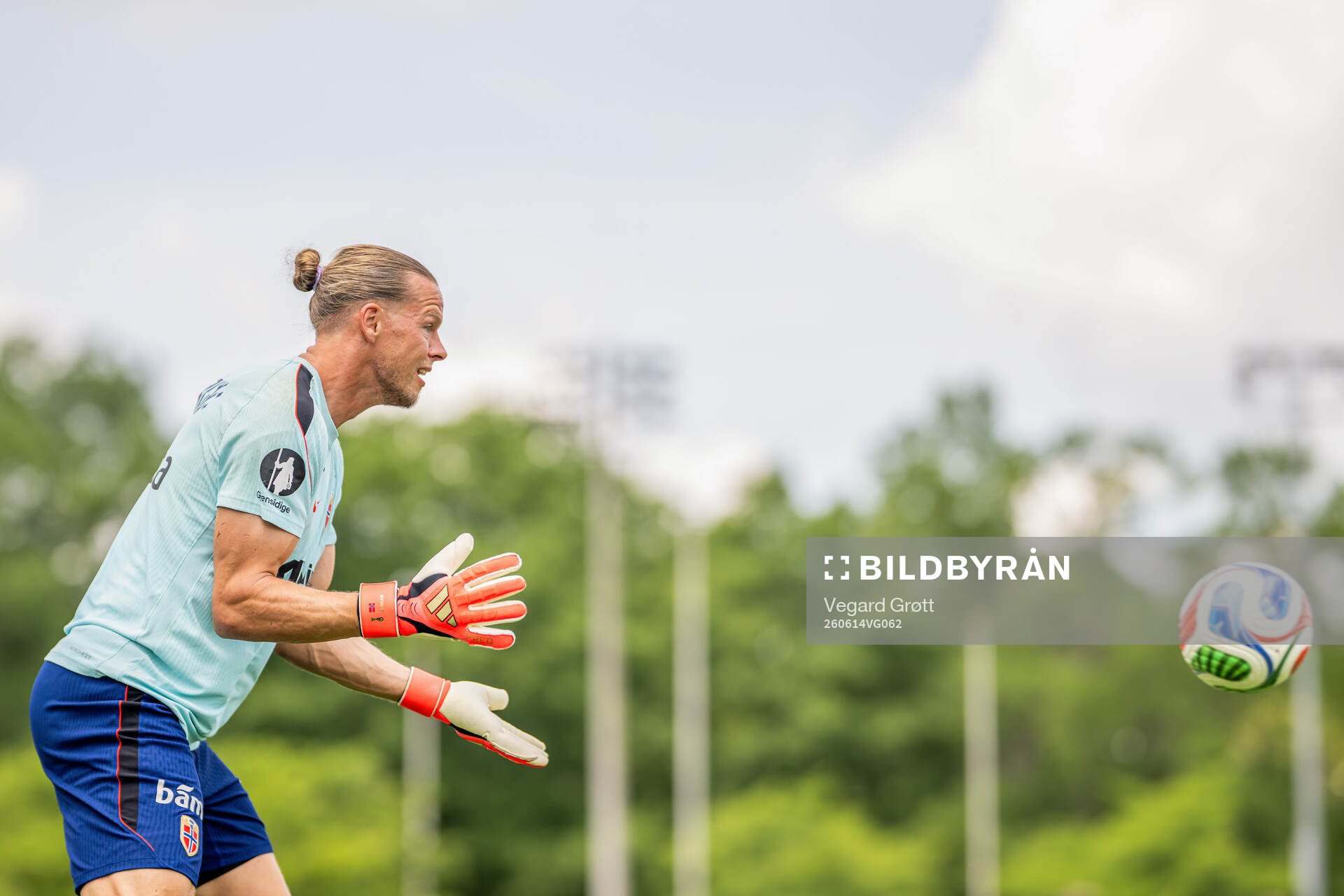 Goalkeeper Ørjan Håskjold Nyland of the Norwegian