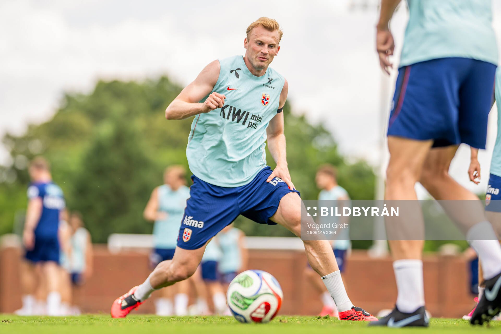 Sondre Langås of the Norwegian national football team at a