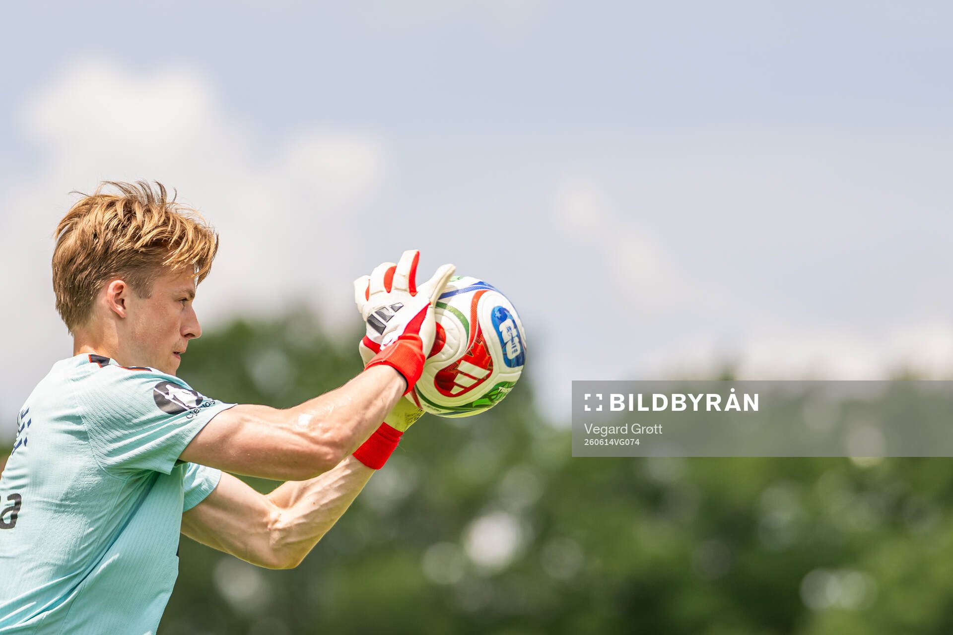 Goalkeeper Sander Tangvik of the Norwegian national