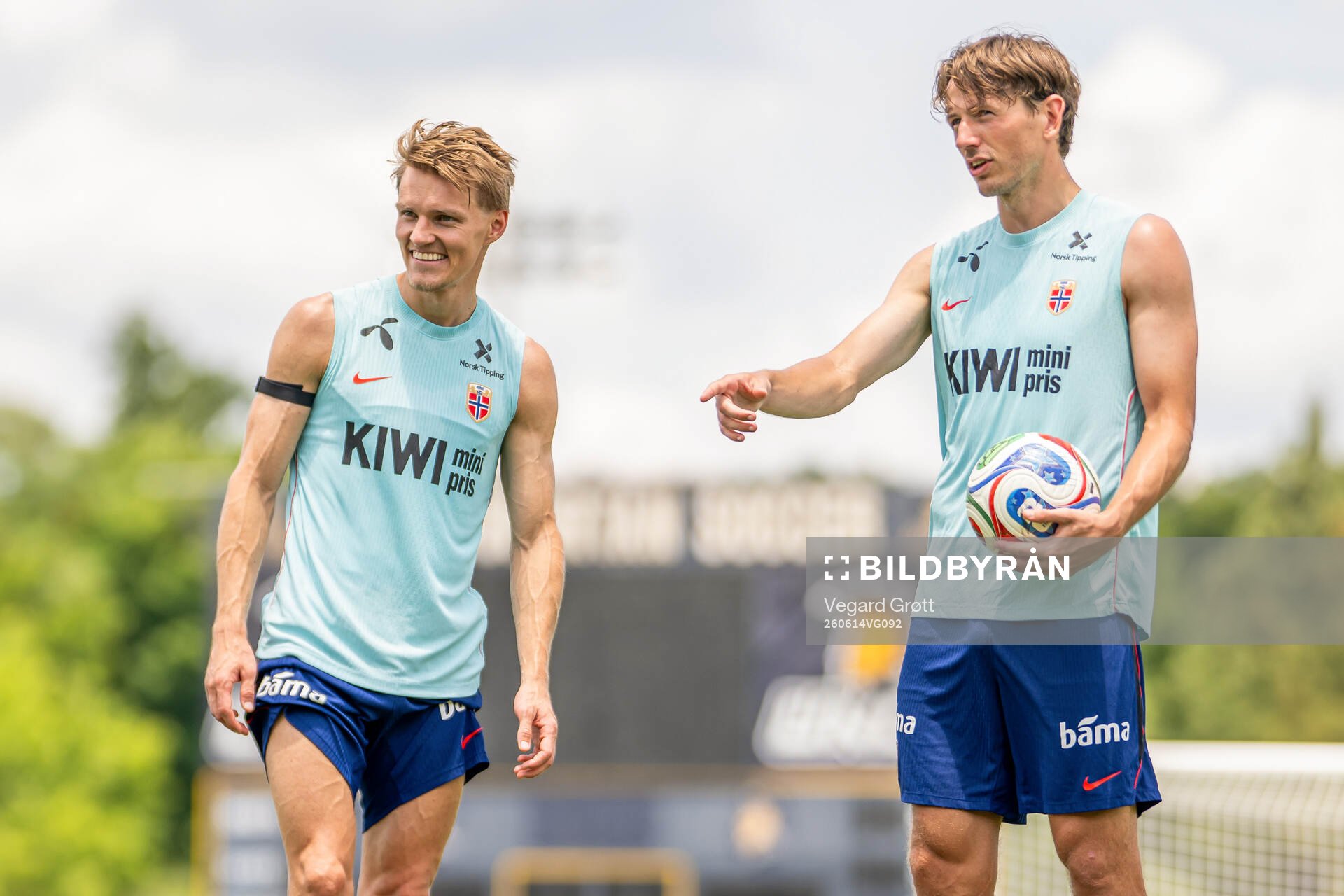 Martin Ødegaard and Sander Berge of the Norwegian national