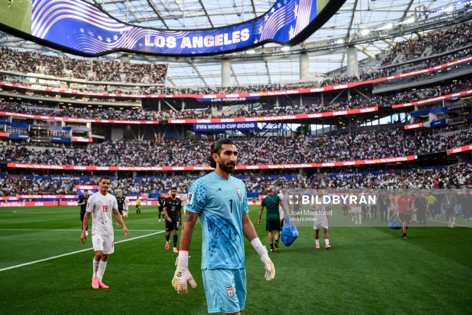 goalkeeper Alireza Beiranvand of Iran in half time
