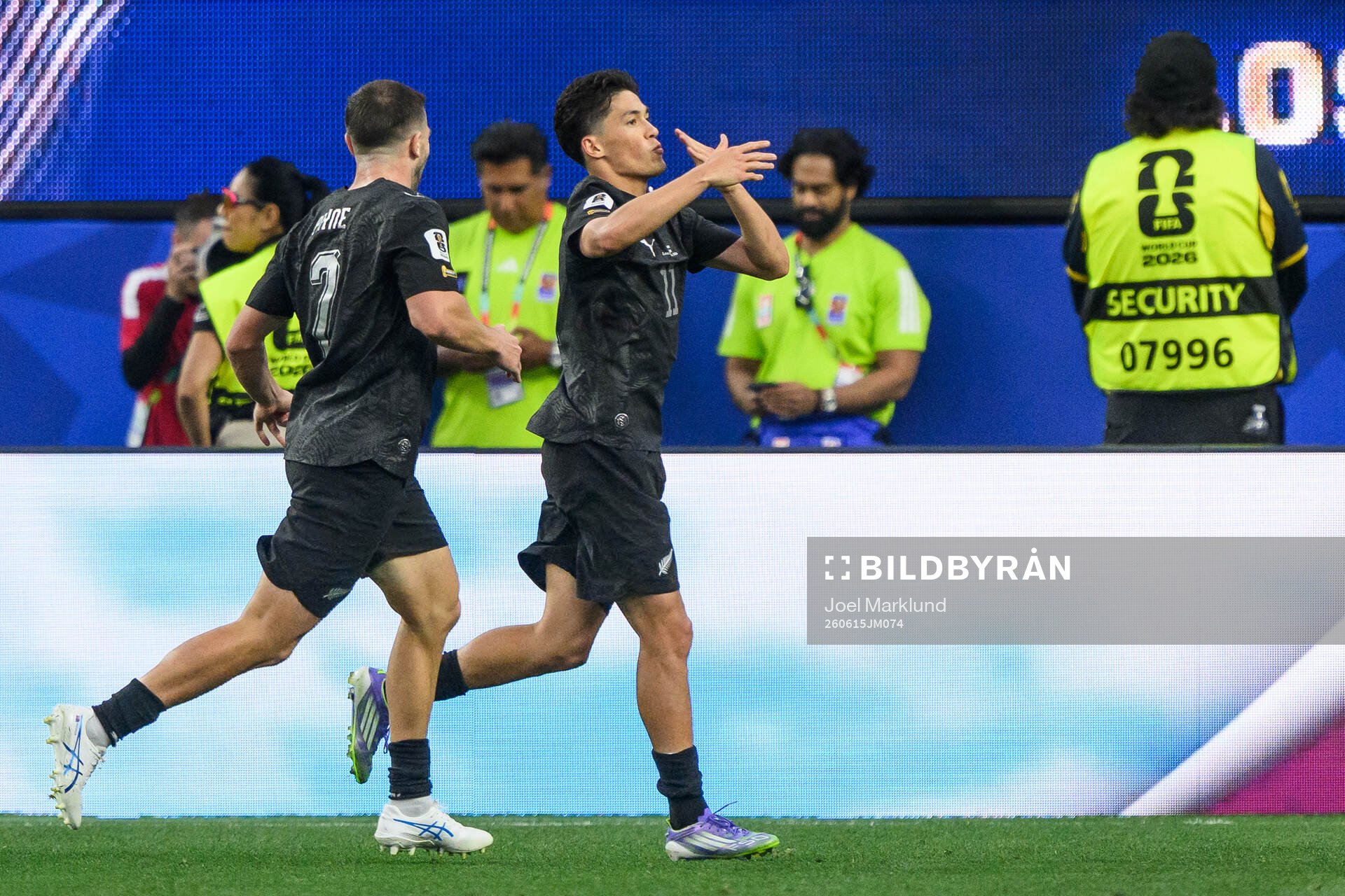 Tim Payne and Elijah Just of New Zealand celebrate