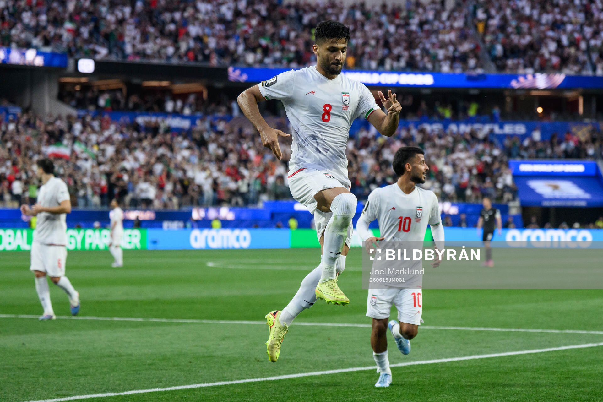 Mohammad Mohebbi of Iran celebrates