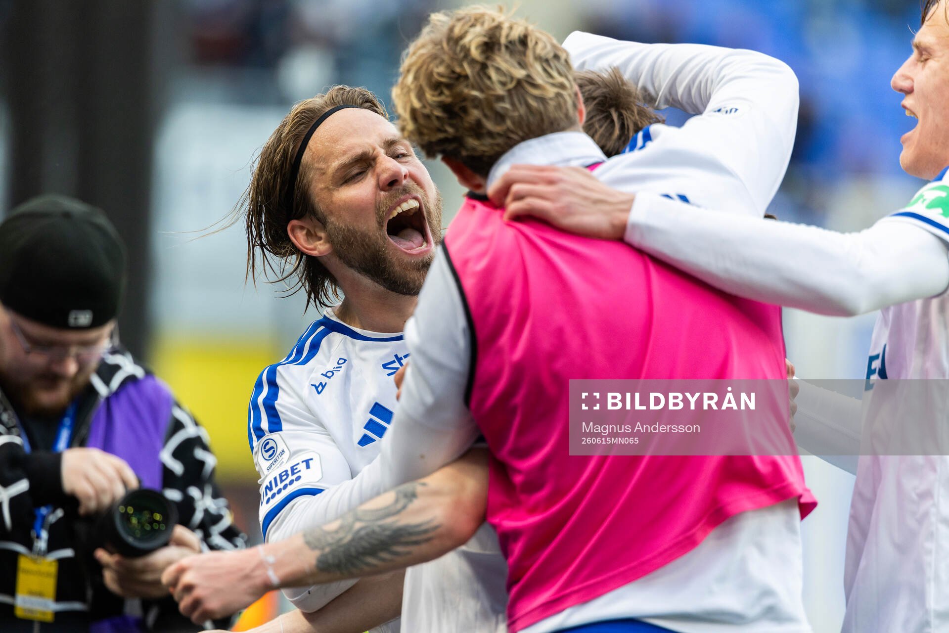 IFK Norrköpings Christoffer Nyman jublar med Ryan Nelson
