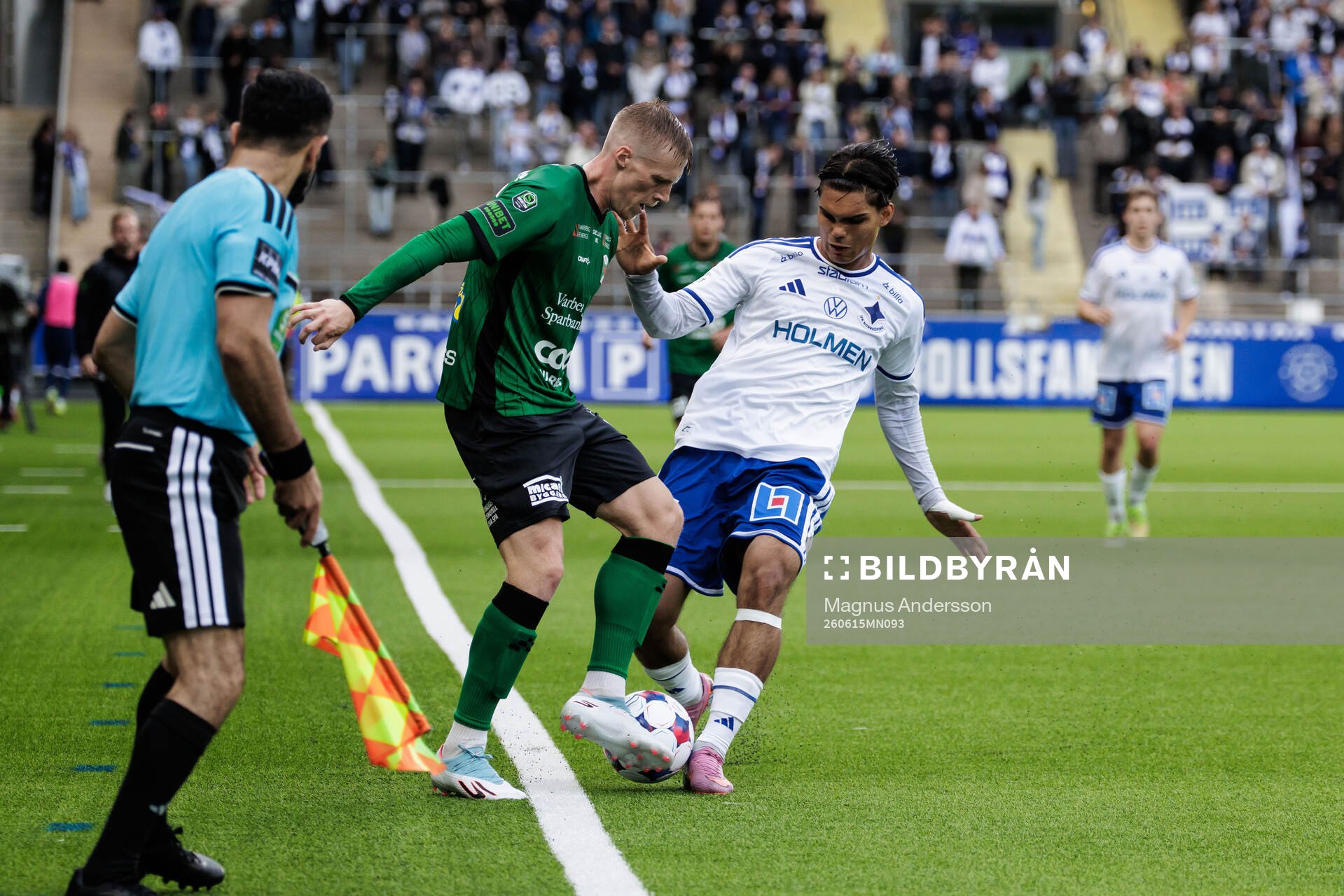 Varbergs Emil Hellman och IFK Norrköpings Noel Sernelius