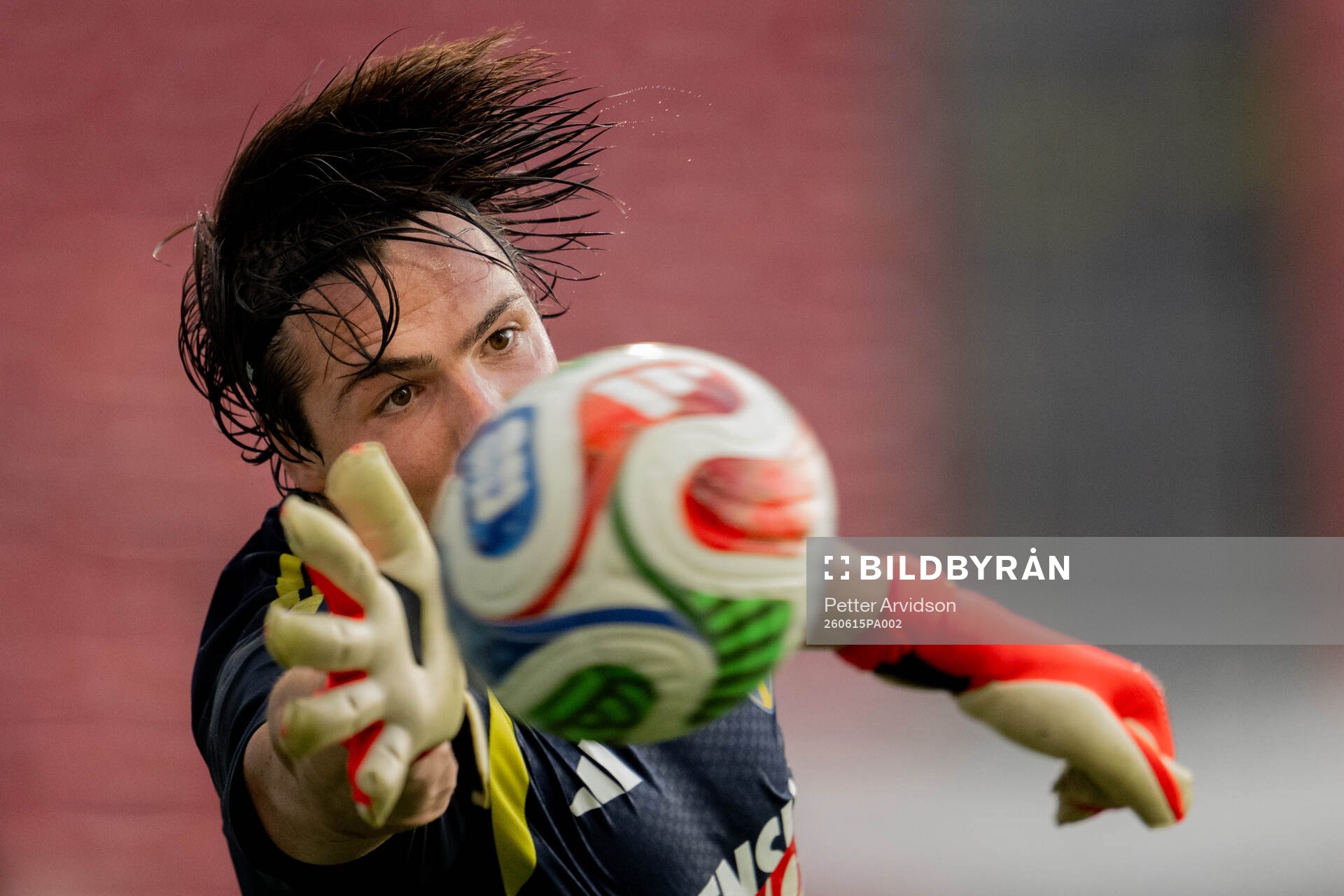 Goalkeeper Jacob Widell Zetterström of the Swedish