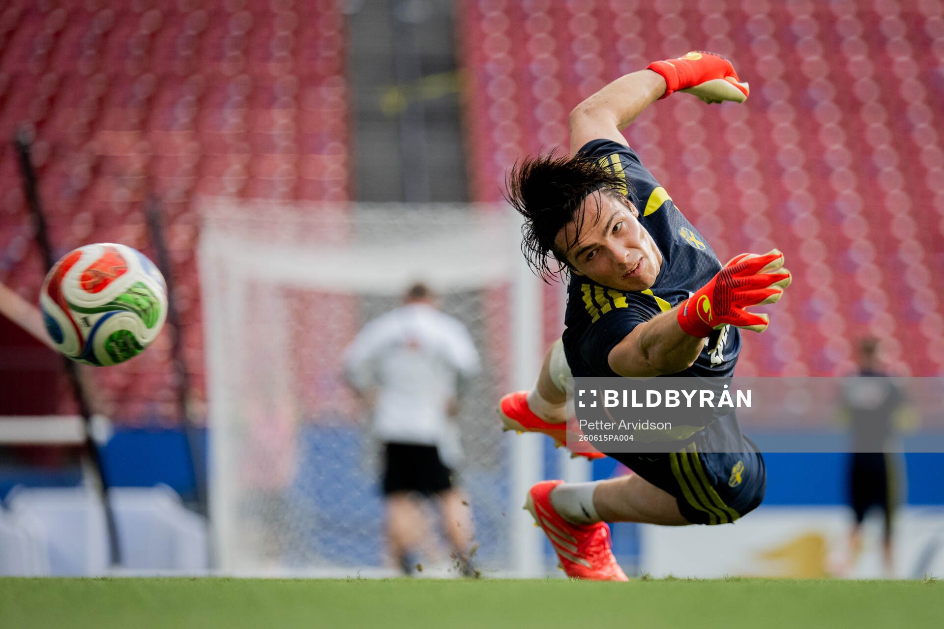 Goalkeeper Jacob Widell Zetterström of the Swedish