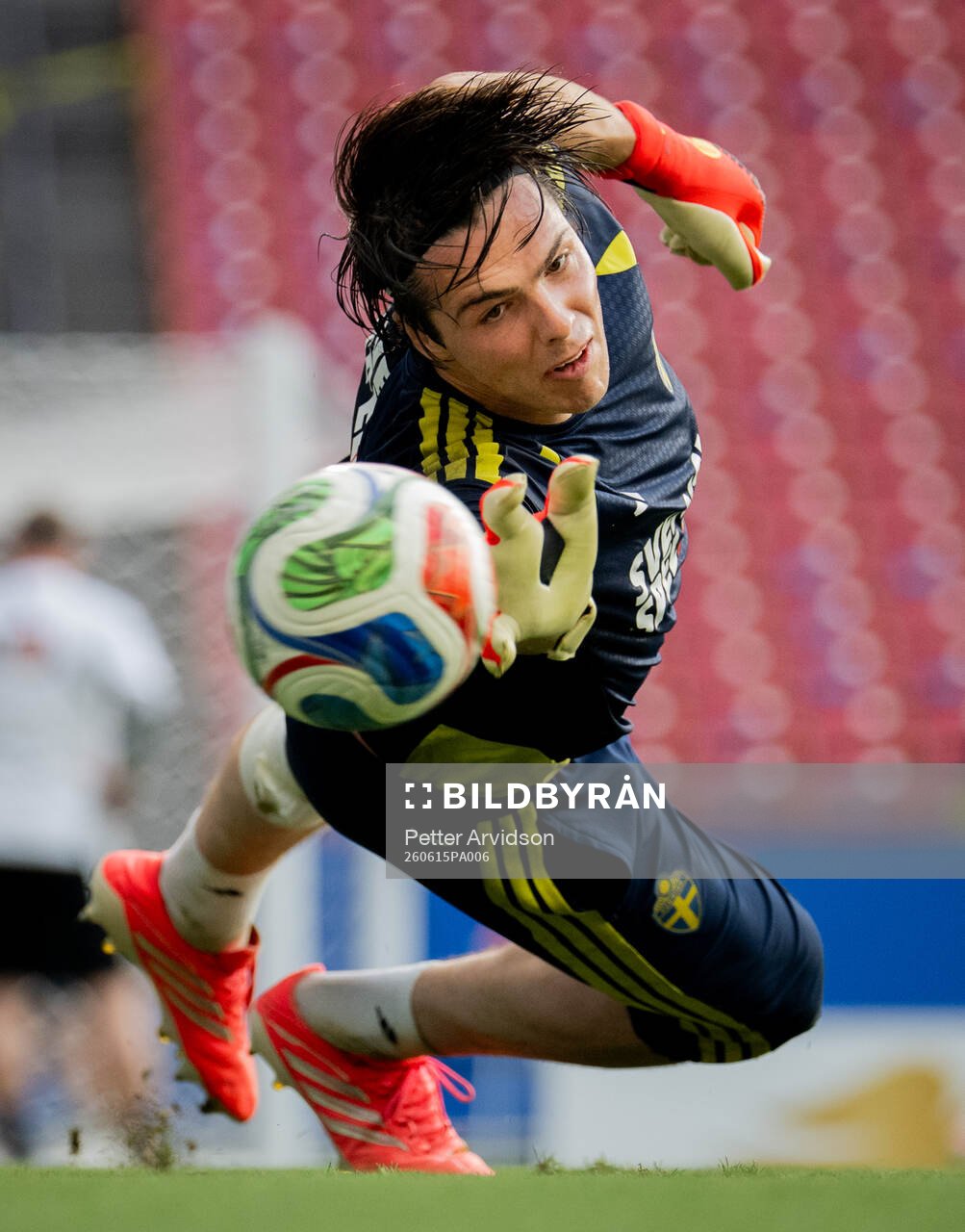 Goalkeeper Jacob Widell Zetterström of the Swedish