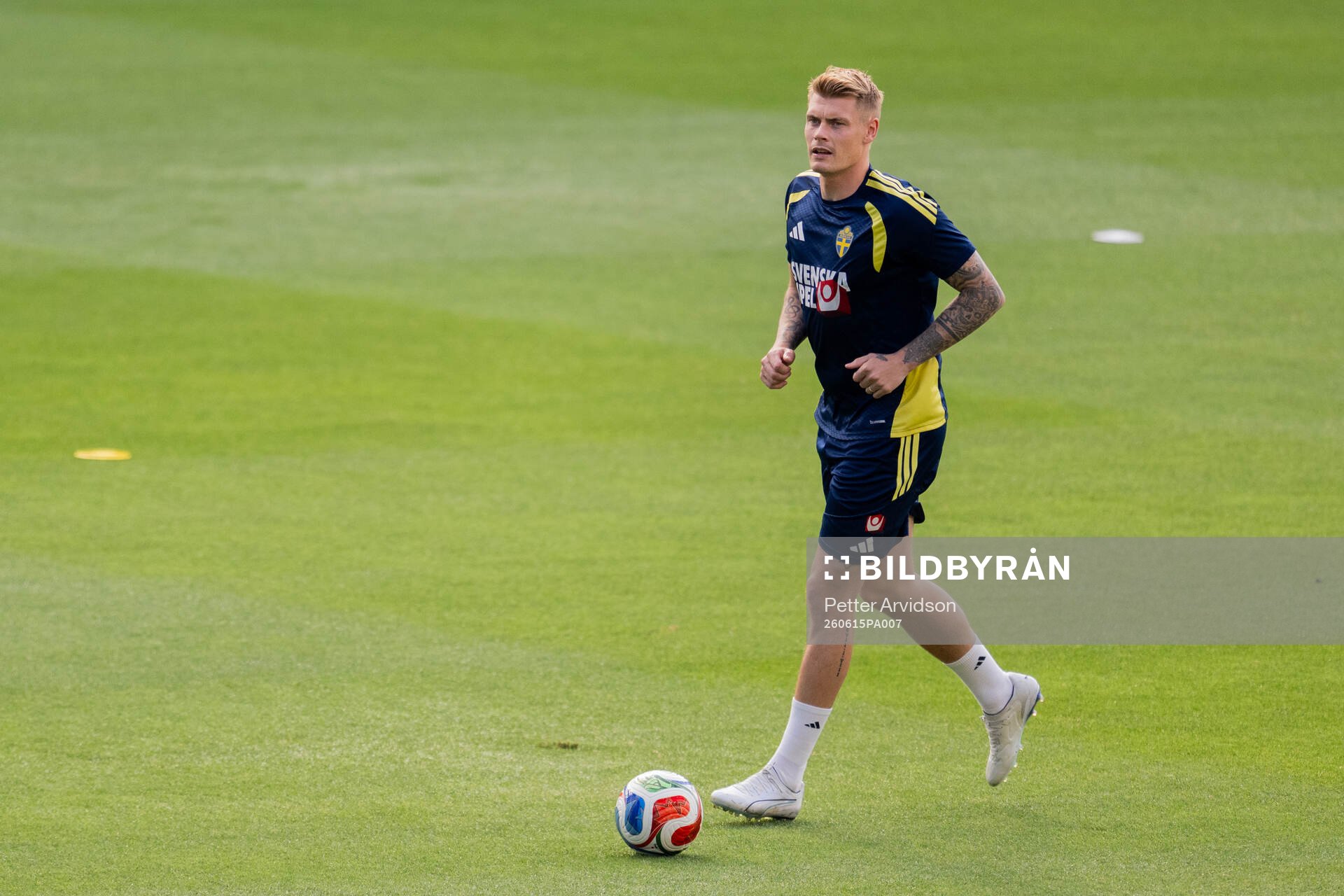 Eric Smith of the Swedish national football team at a
