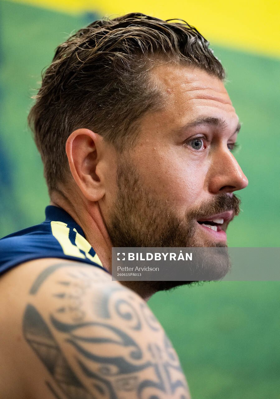 Goalkeeper Kristoffer Nordfeldt of the Swedish men's
