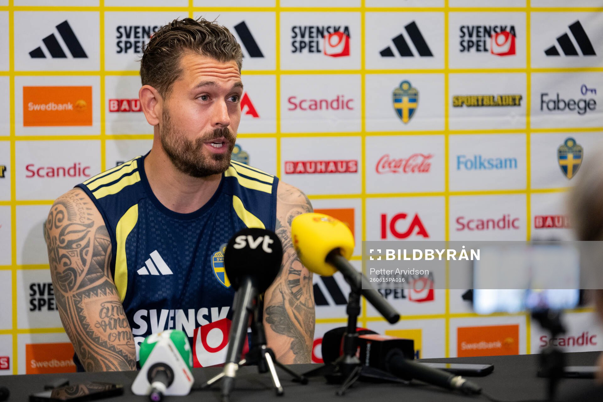 Goalkeeper Kristoffer Nordfeldt of the Swedish men's