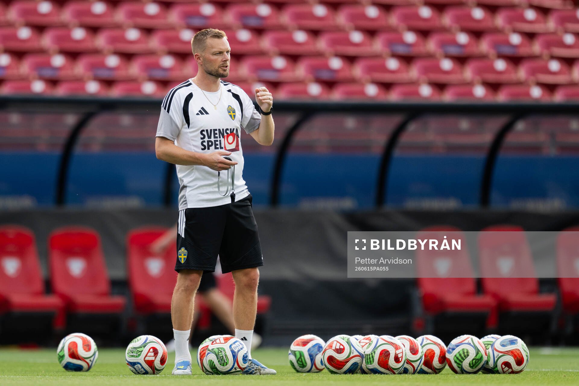 Assistant coach Sebastian Larsson of the Swedish national