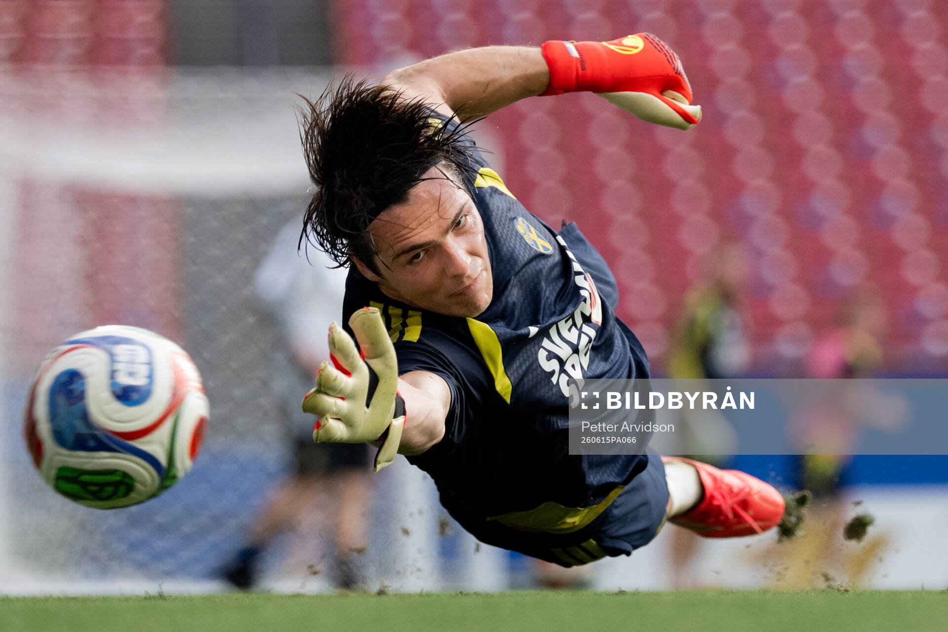 Goalkeeper Jacob Widell Zetterström of the Swedish