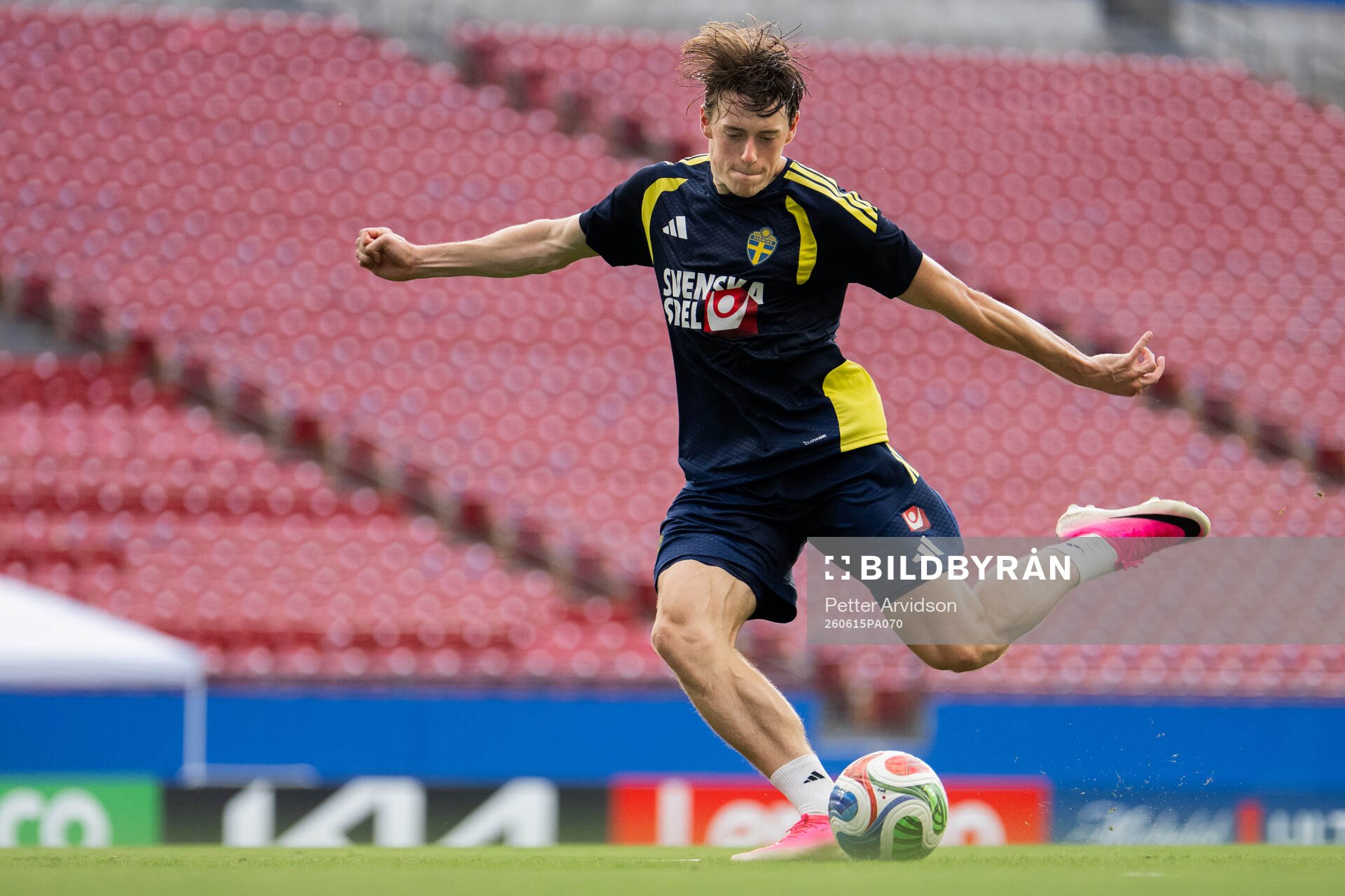 Elliot Stroud of the Swedish national football team at a