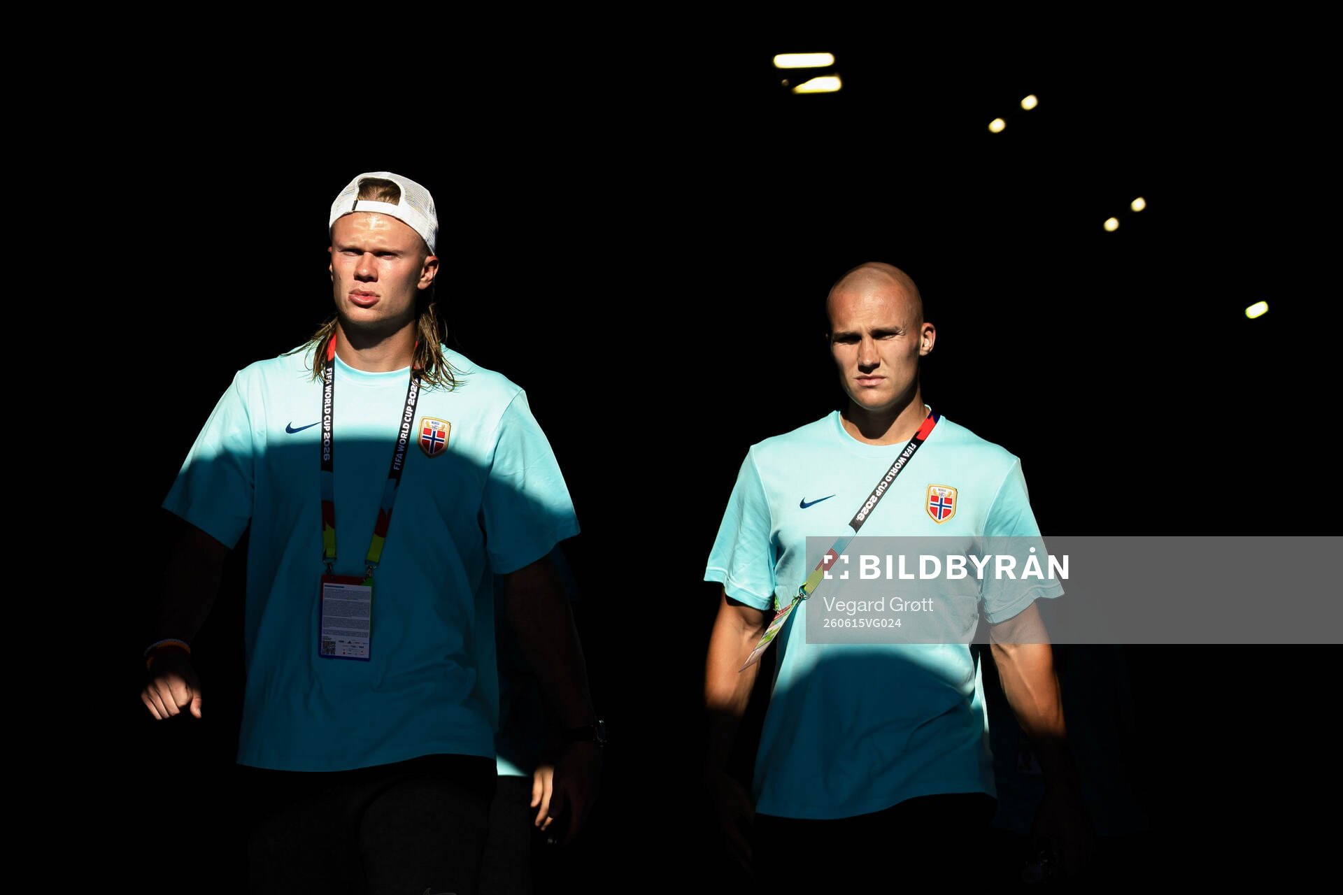 Erling Braut Haaland and Leo Østigård of the Norwegian