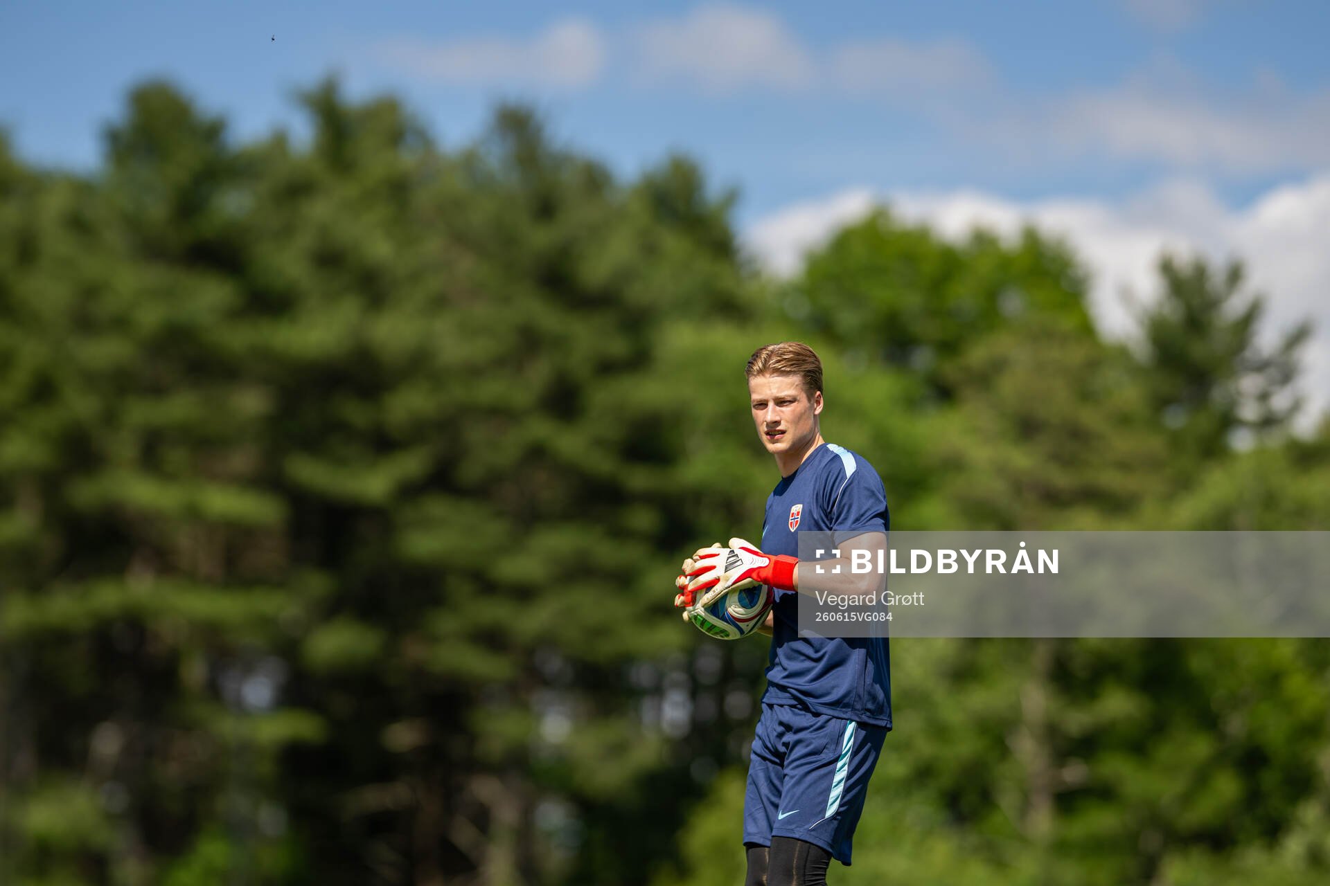 Goalkeeper Sander Tangvik of the Norwegian national
