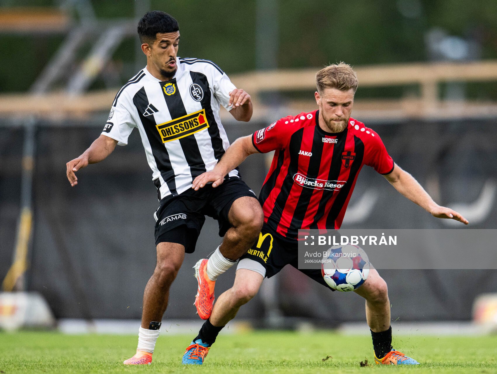 Landskronas Zakaria Loukili och Nordic Uniteds Teo Grönborg