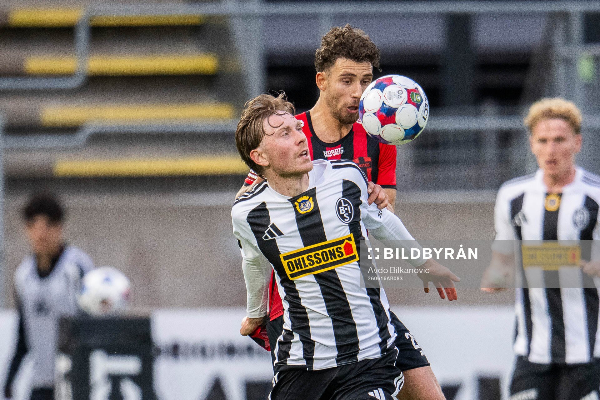 Landskronas Adam Egnell och Nordic Uniteds Aziz Harabi