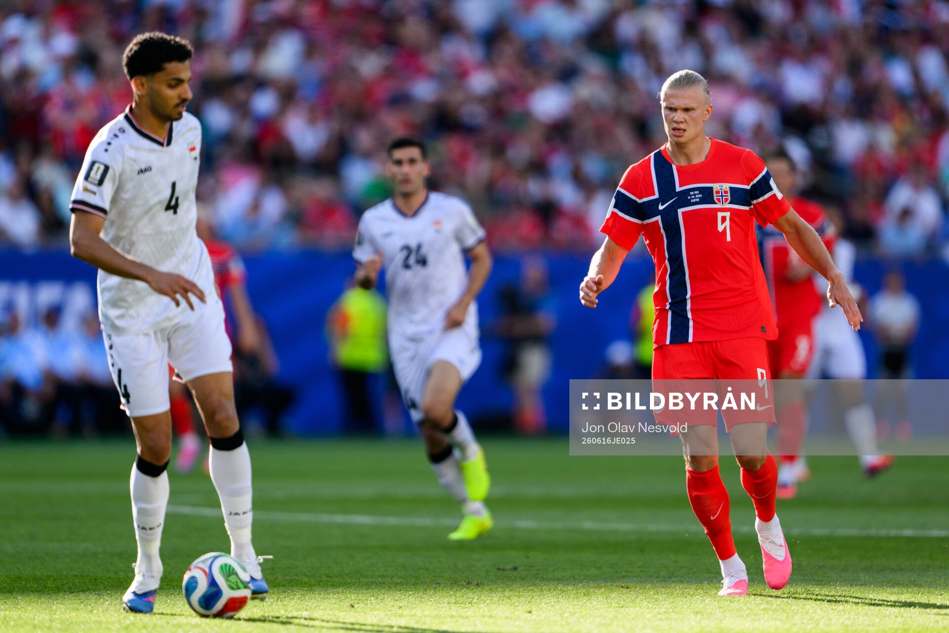 Zaid Tahseen of Iraq and Erling Braut Haaland of Norway
