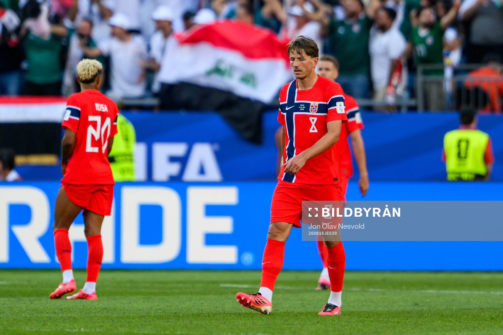 Sander Berge of Norway looks dejected