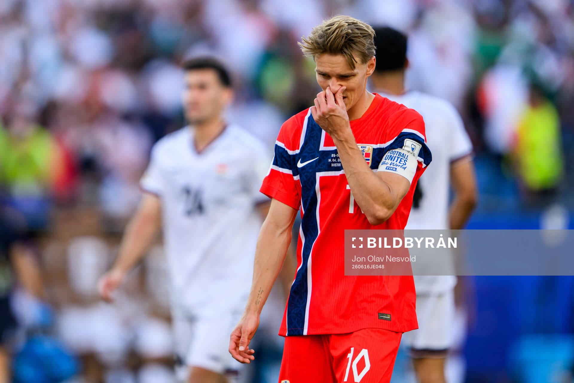 Martin Ødegaard of Norway looks dejected