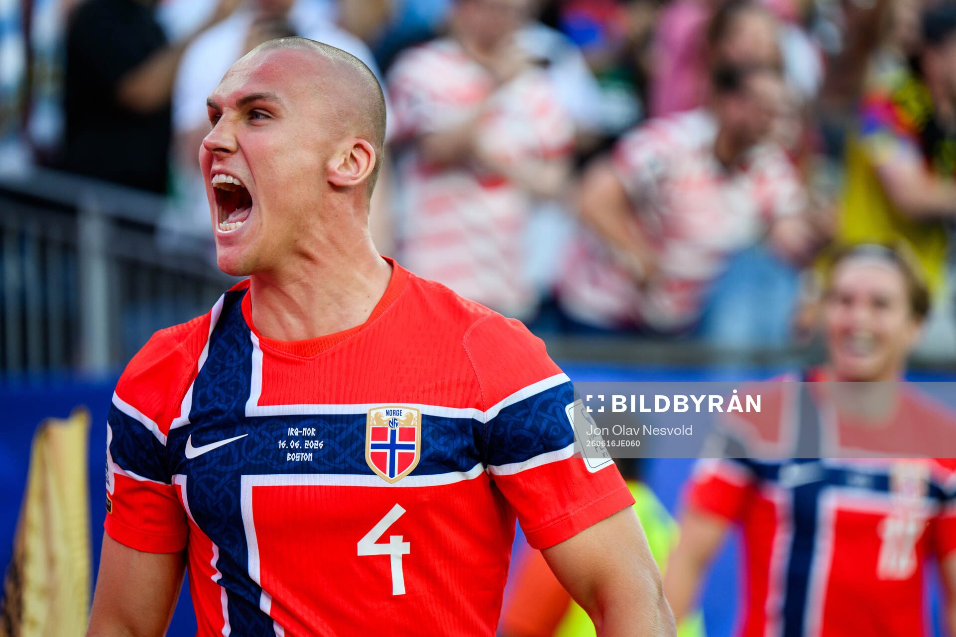 Leo Østigård of Norway celebrates