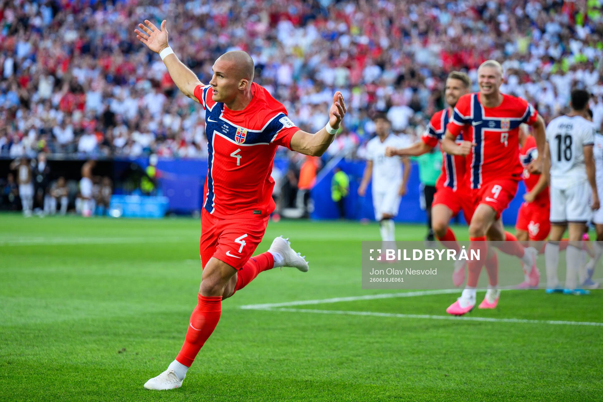 Leo Østigård of Norway celebrates