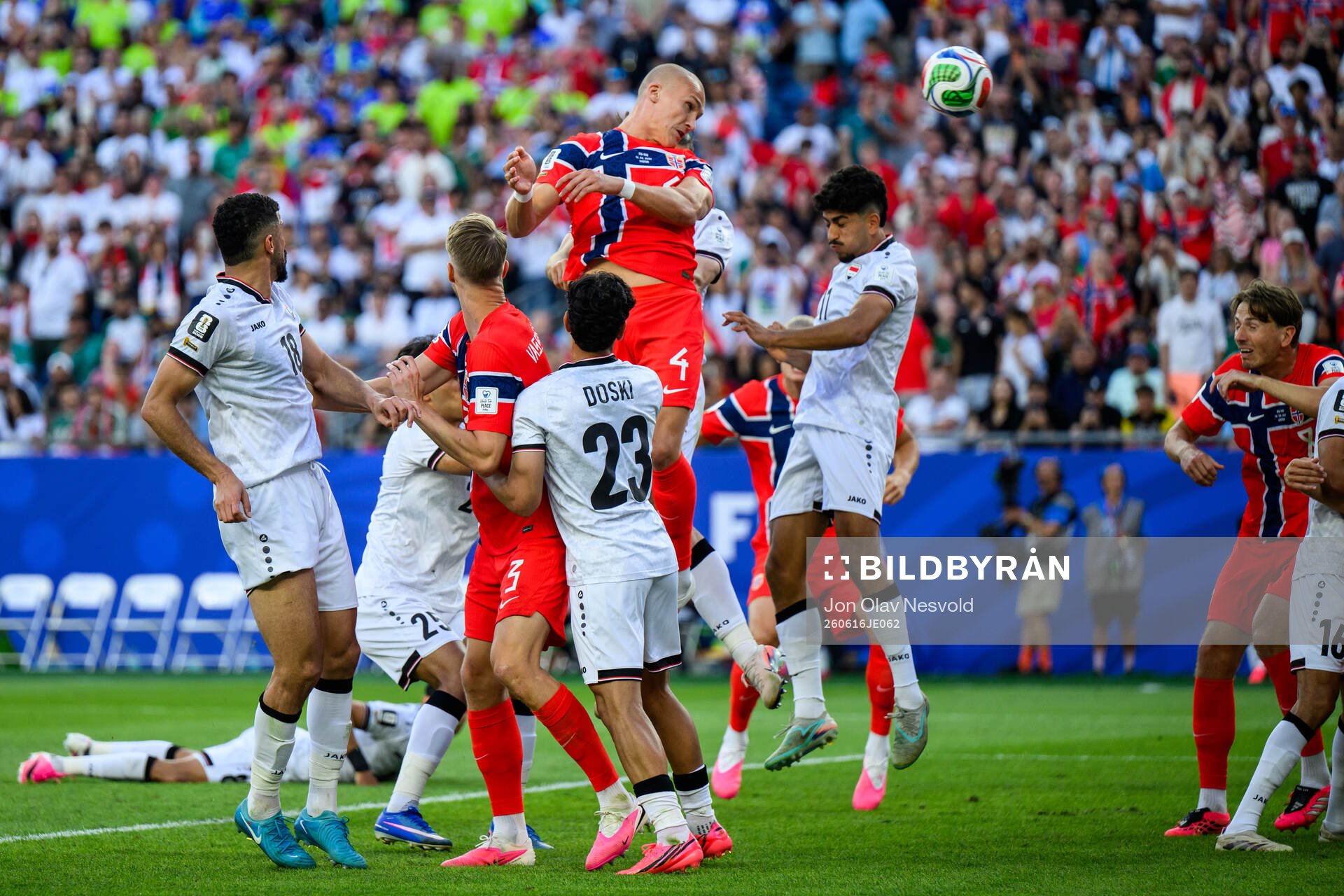 Leo Østigård of Norway scores 1-3