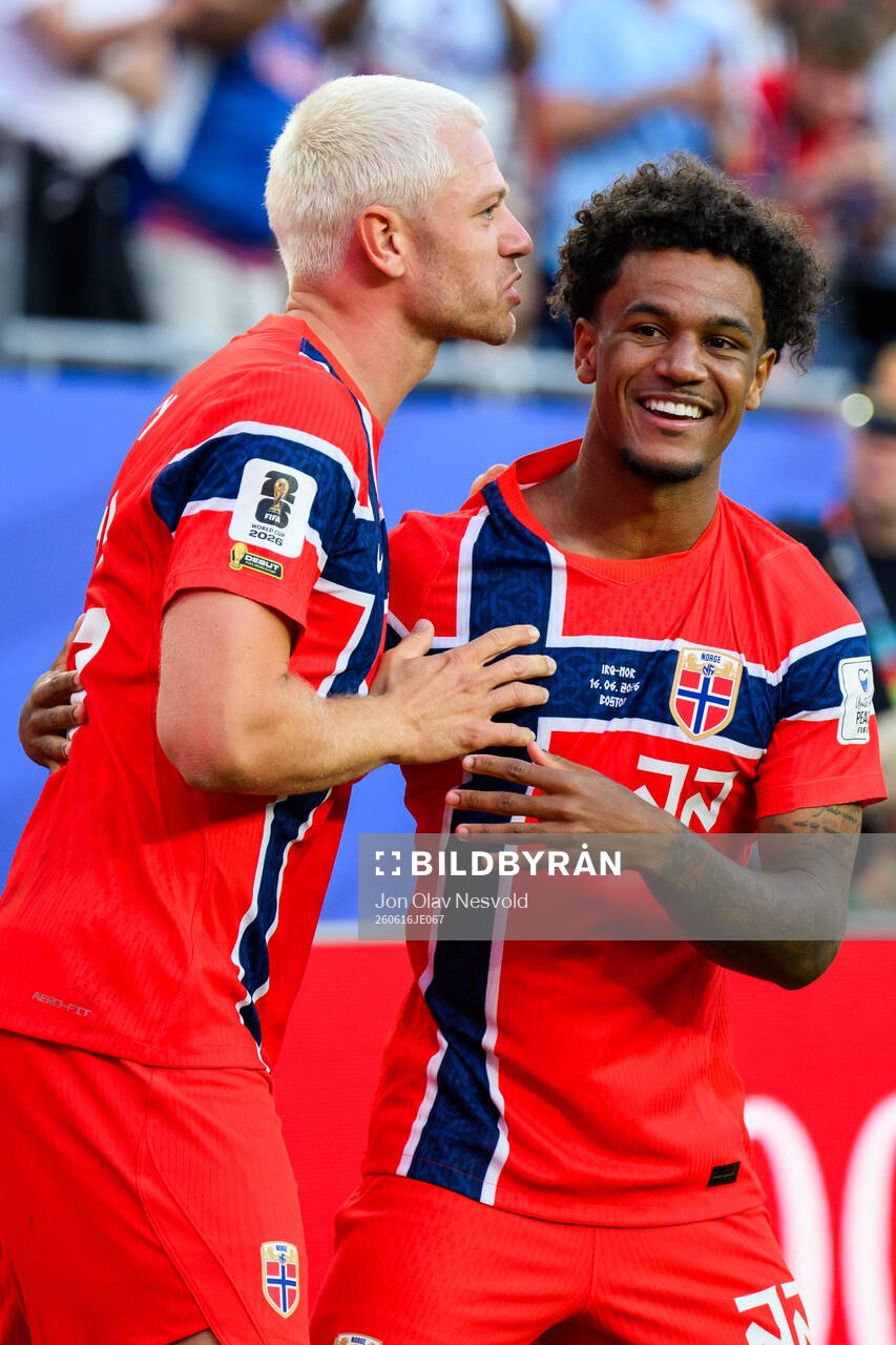 Julian Ryerson and Oscar Bobb of Norway celebrate