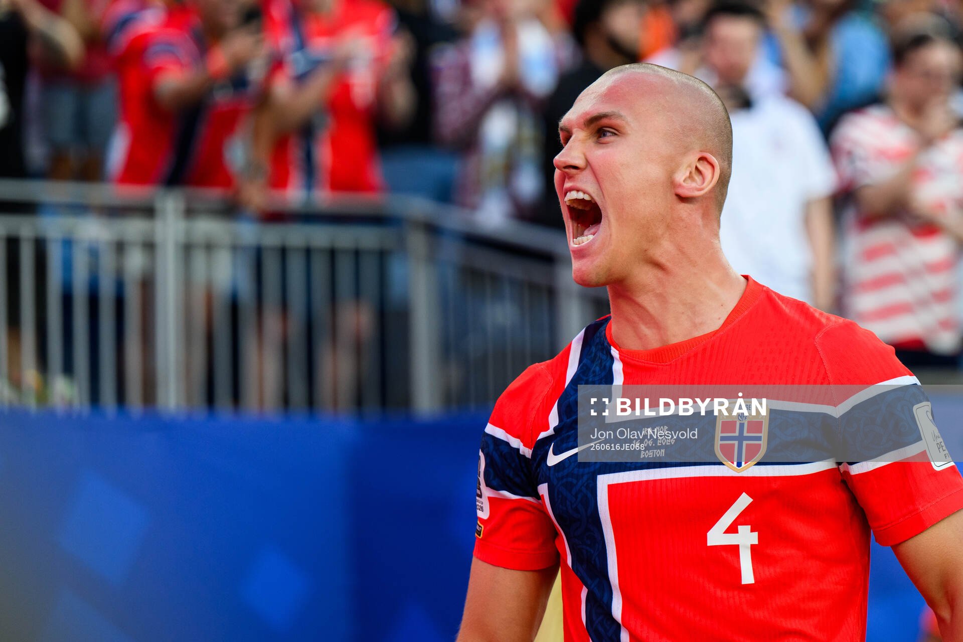 Leo Østigård of Norway celebrates