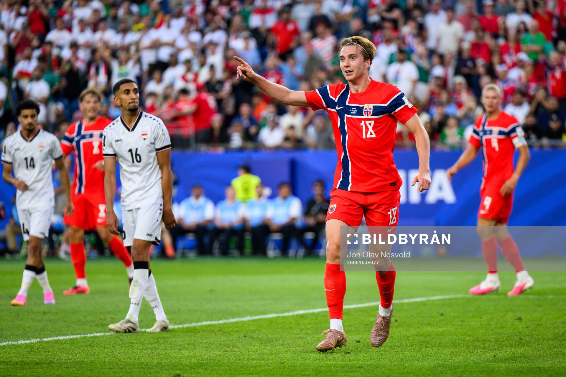 Kristian Thorstvedt of Norway celebrates the 1-4 goal