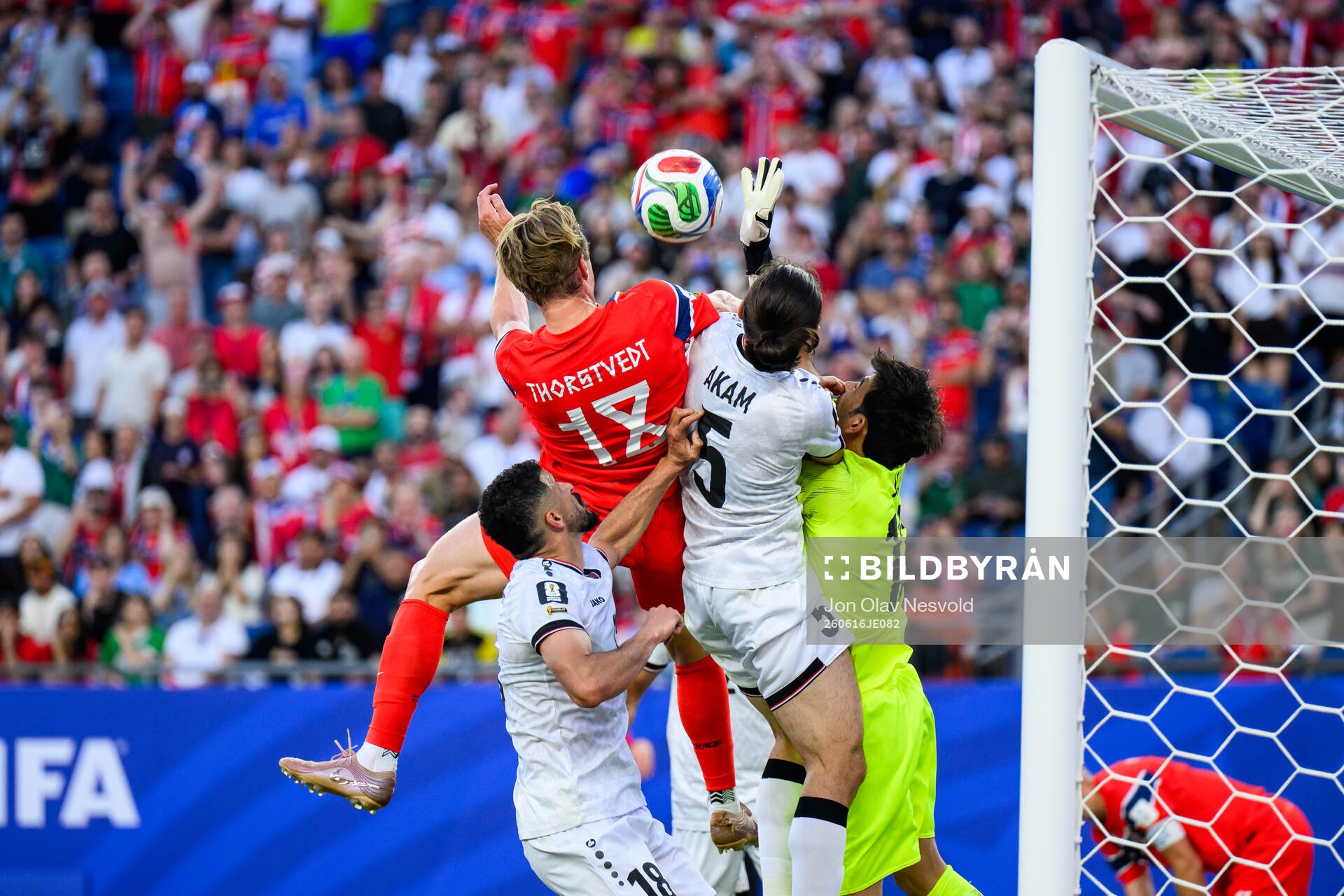 Kristian Thorstvedt of Norway scores 1-4