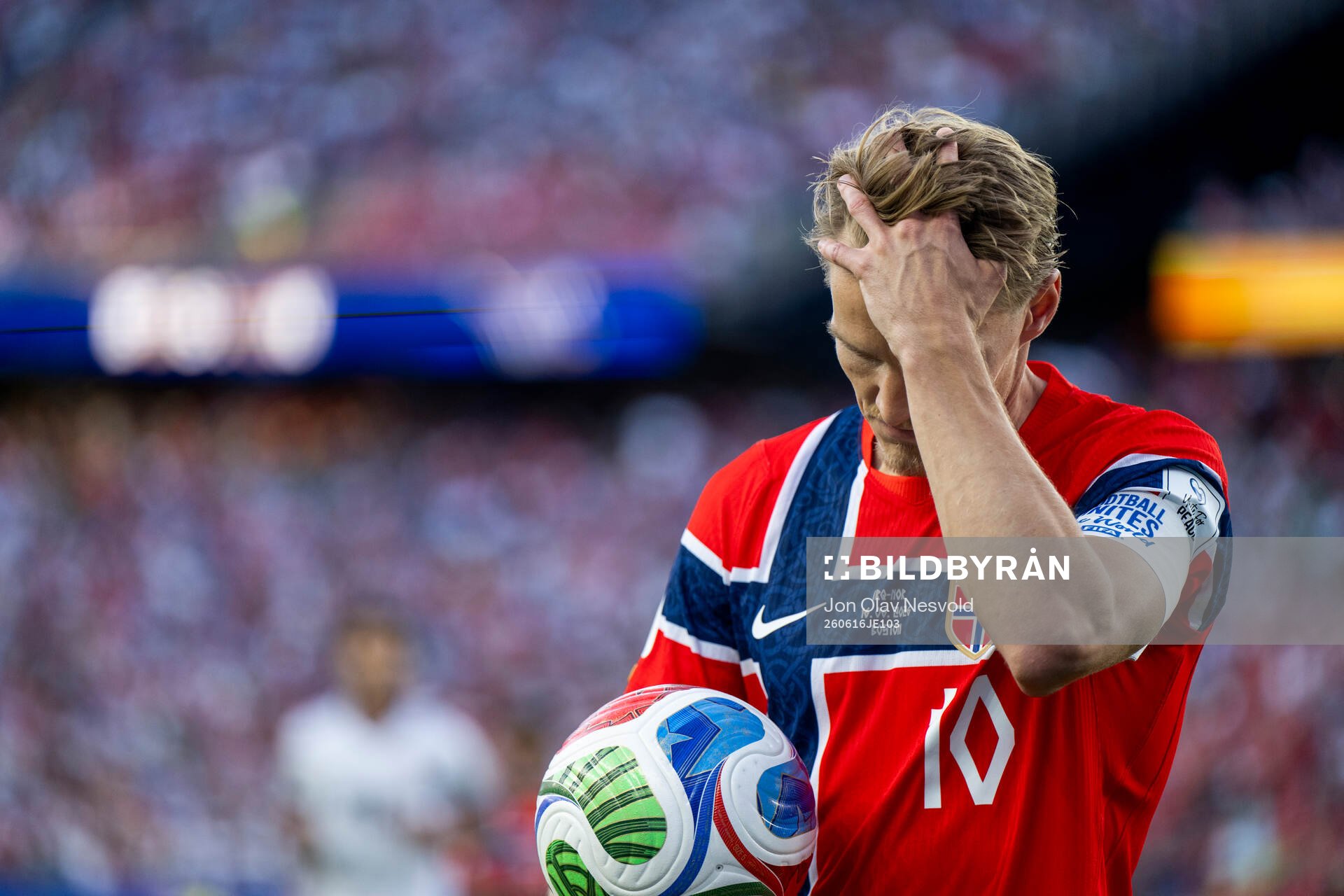 Martin Ødegaard of Norway looks dejected