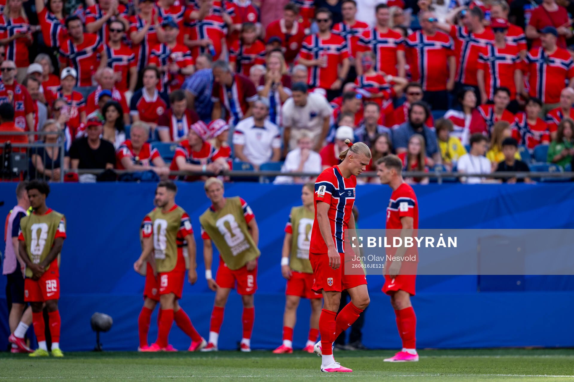 Erling Braut Haaland of Norway looks dejected