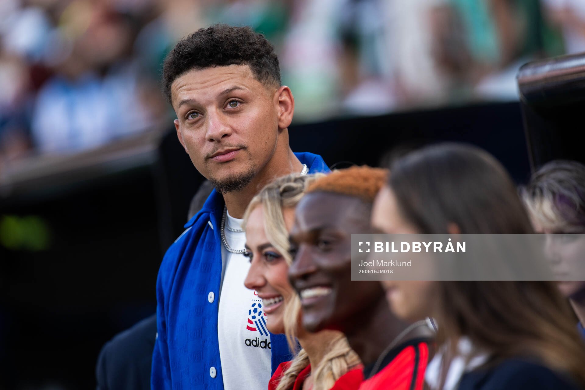 Patrick Mahomes of Kansas City Chiefs watching the game