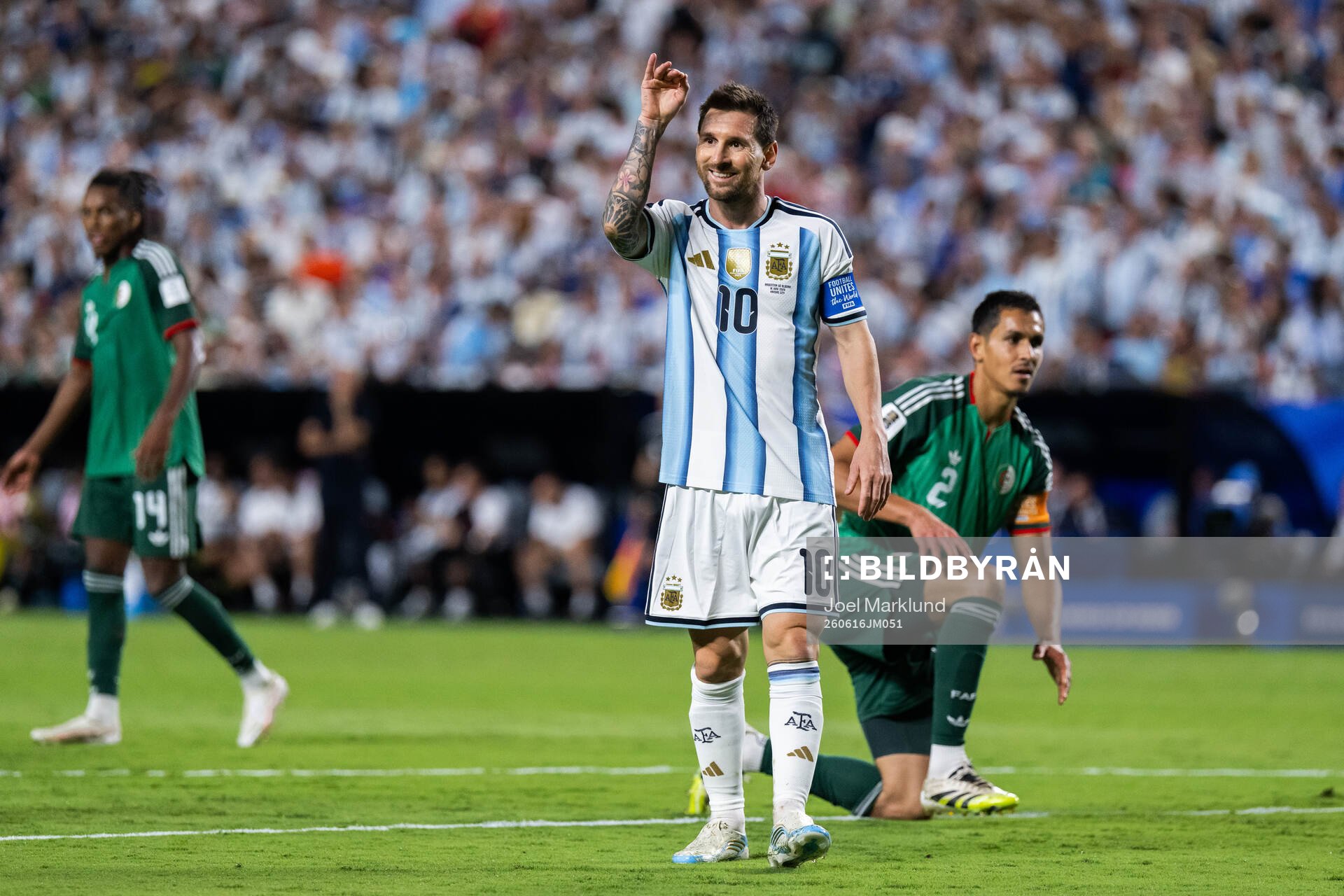 Lionel Messi of Argentina celebrates