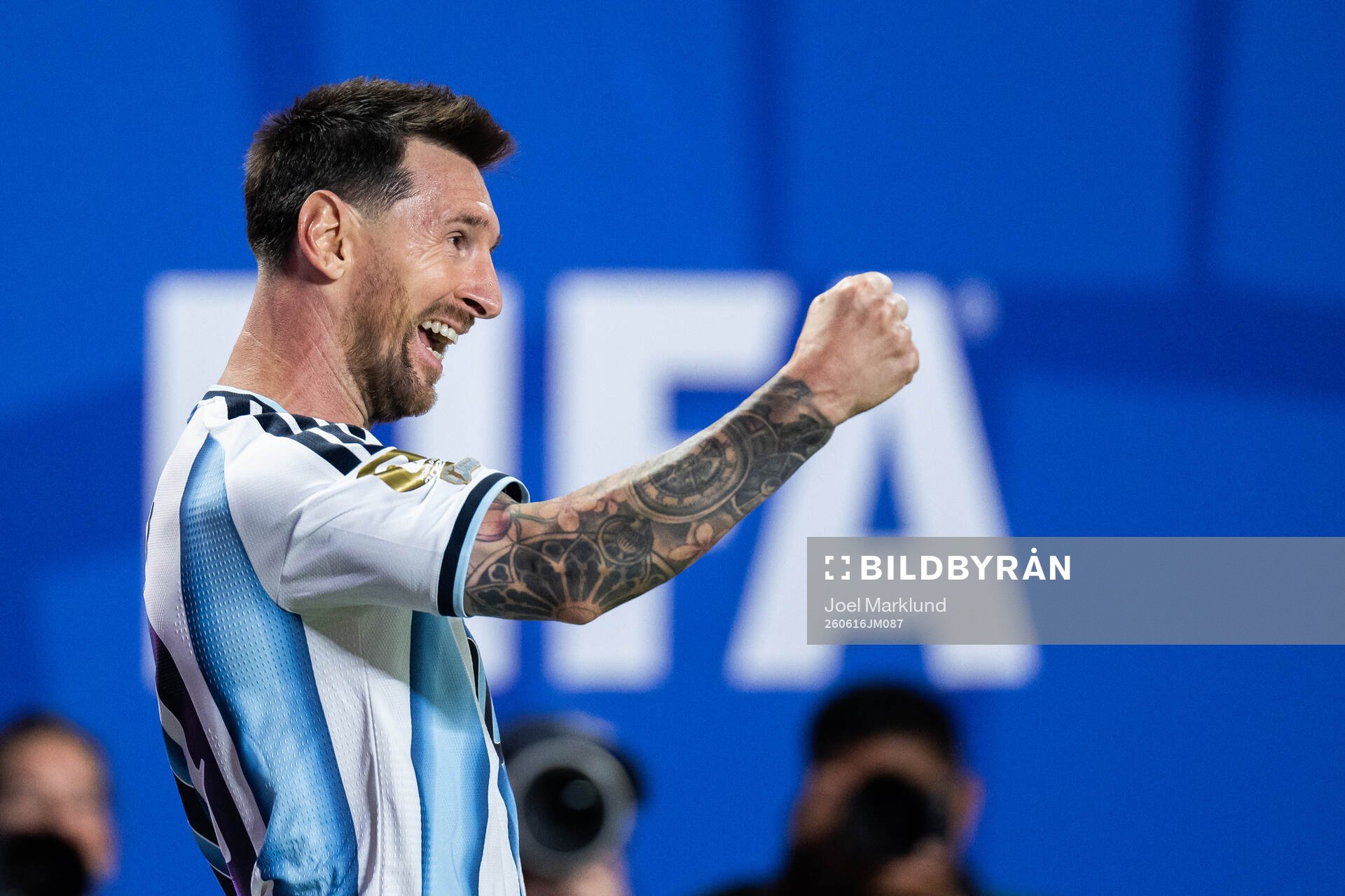 Lionel Messi of Argentina celebrates