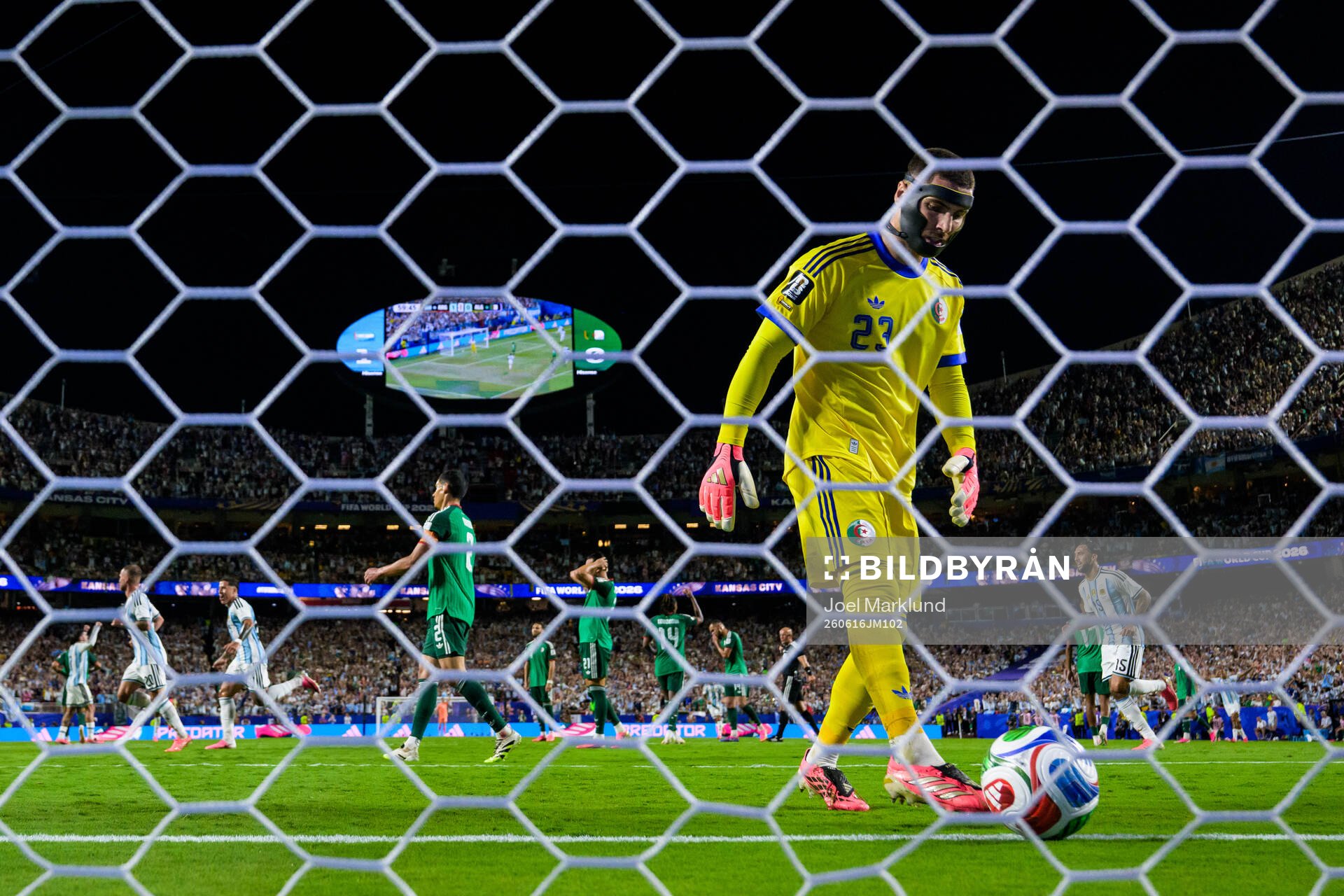 Goalkeeper Luca Zidane of Algeria looks dejected