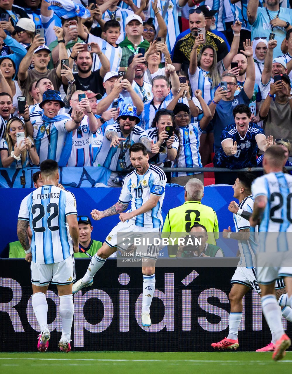 Lionel Messi of Argentina celebrates