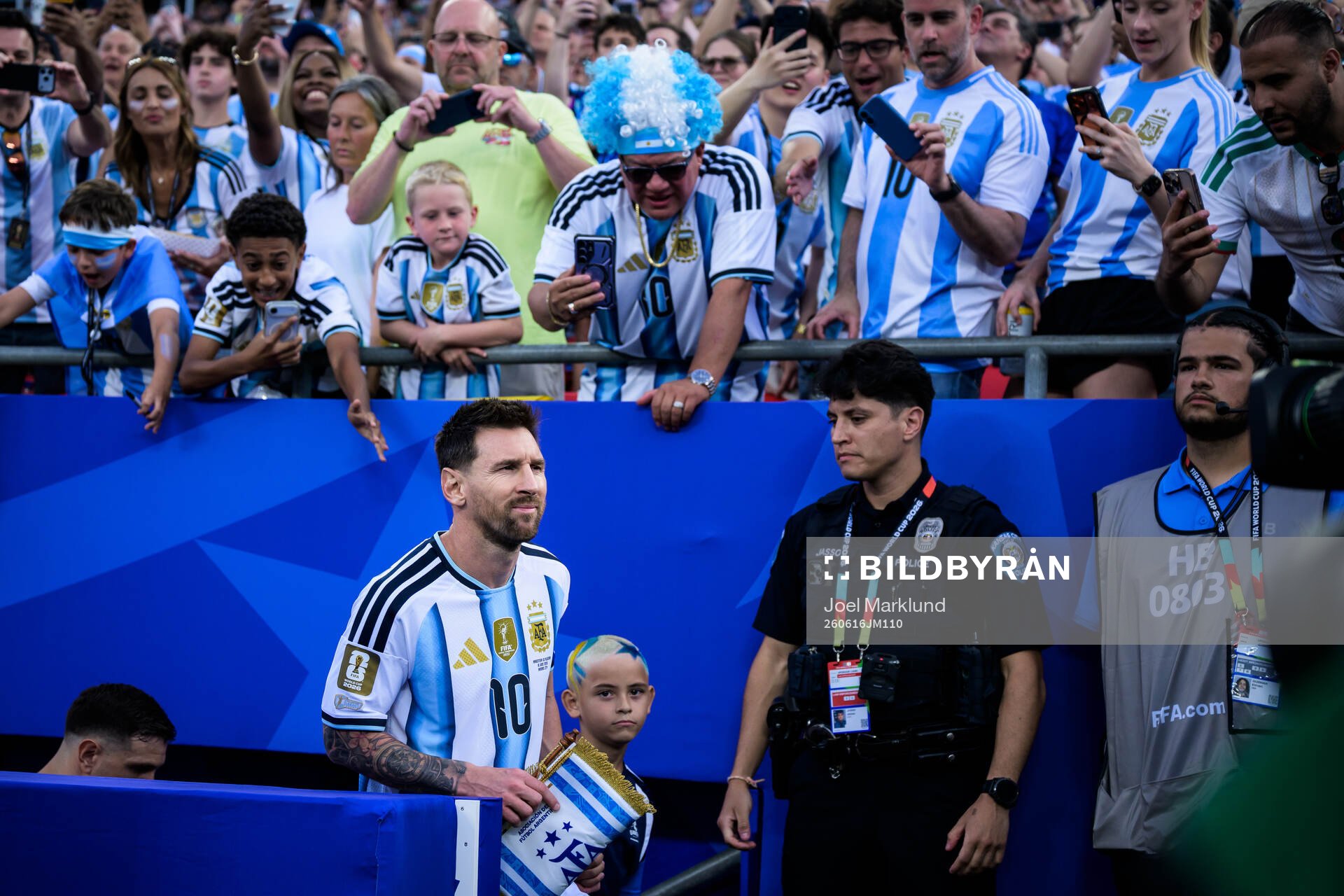 Lionel Messi of Argentina enters the pitch for the