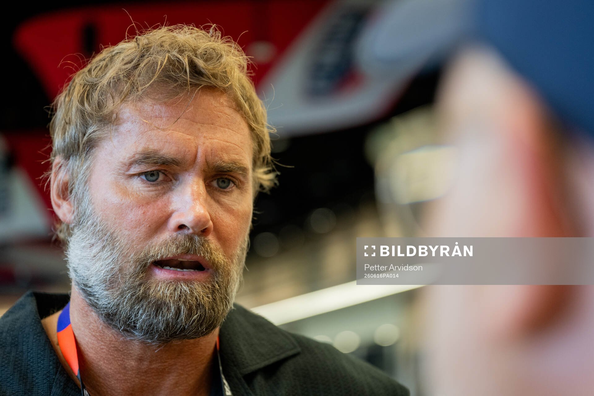 Olof Mellberg of the Swedish broadcaster SVT at a press