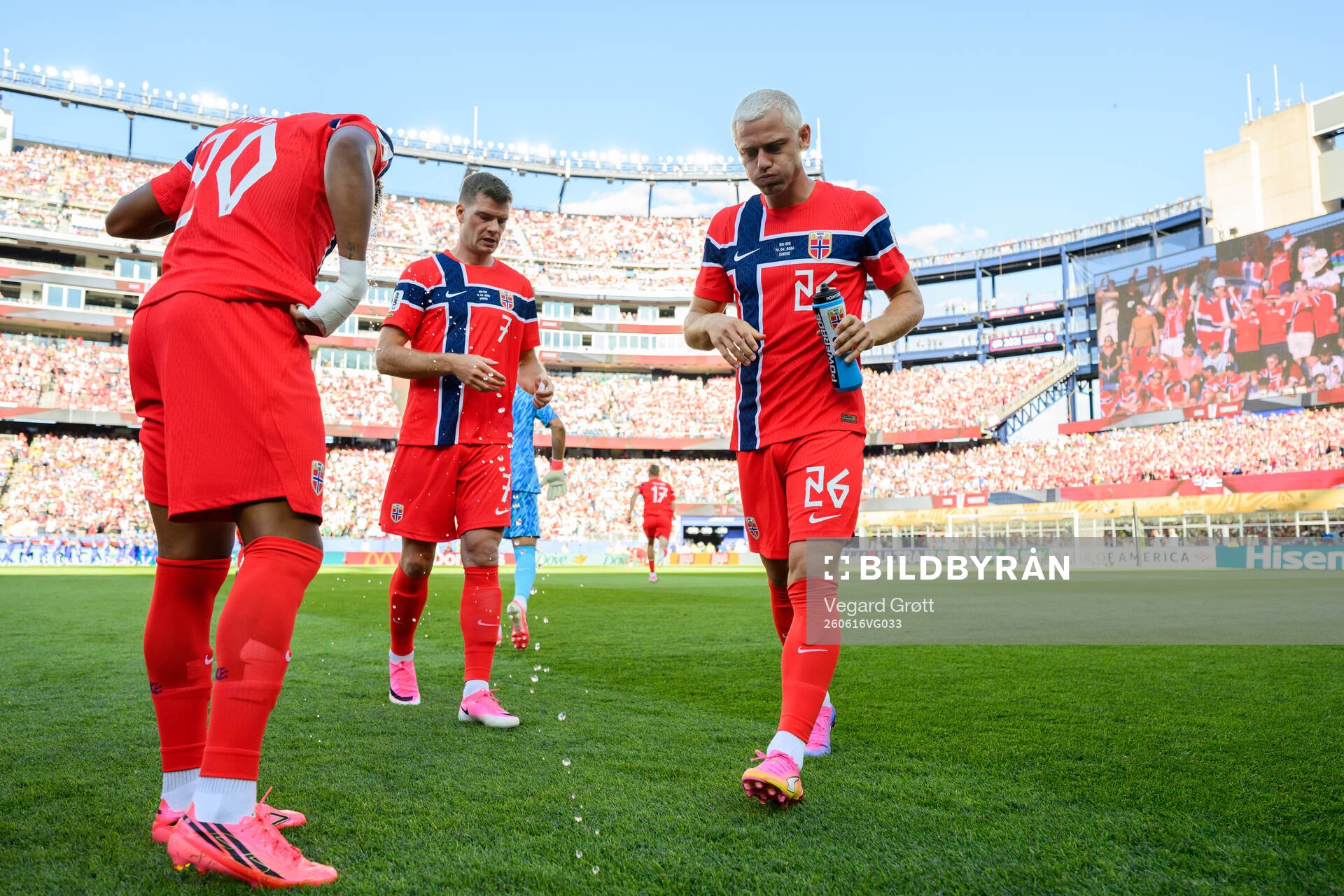 Alexander Sørloth and Julian Ryerson of Norway