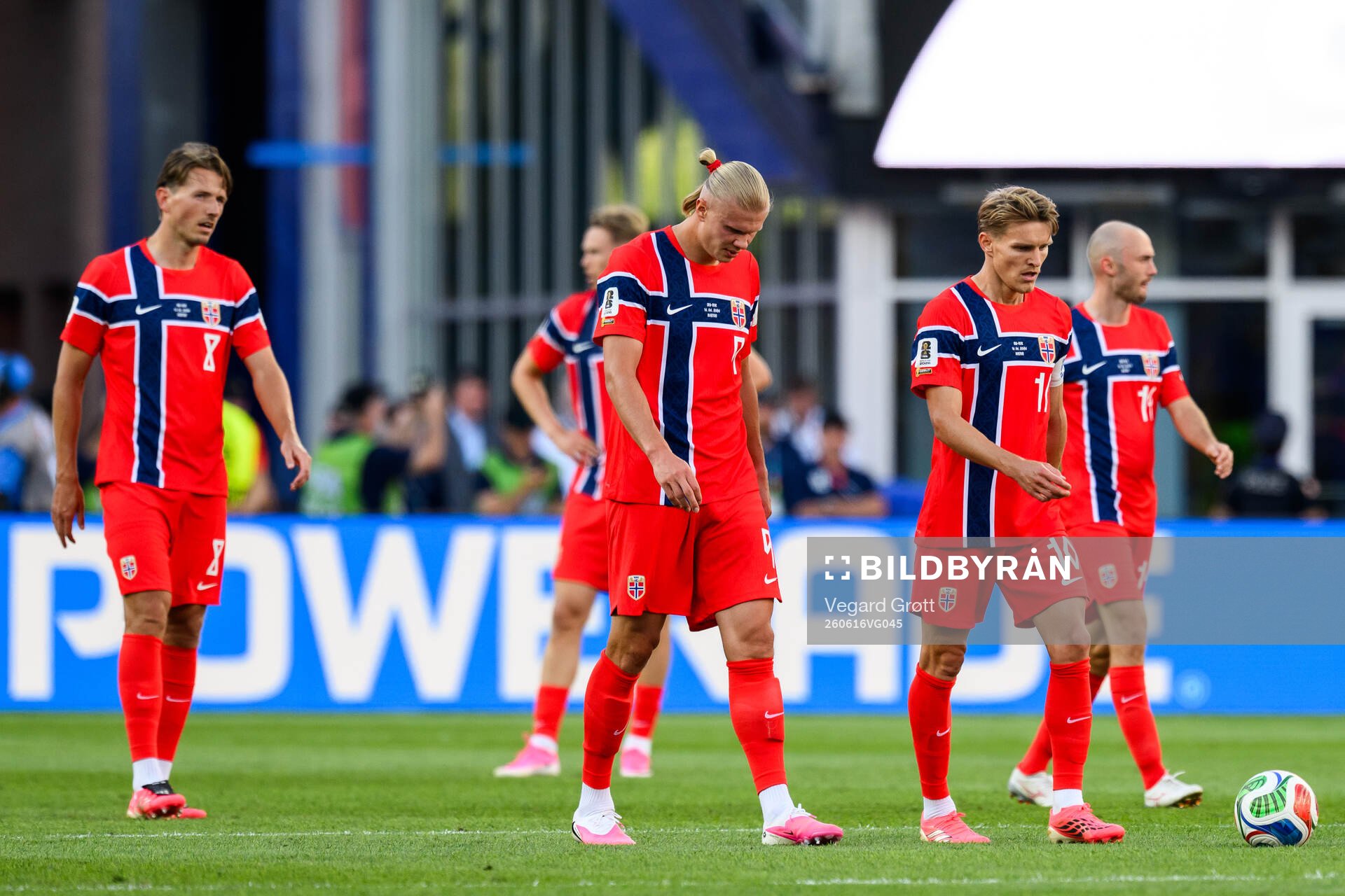 Erling Braut Haaland and Martin Ødegaard of Norway look