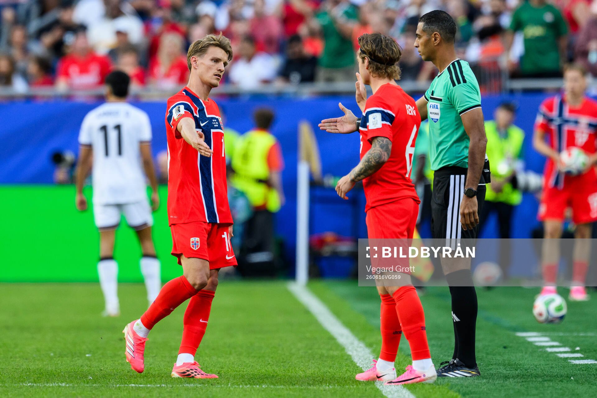 Martin Ødegaard and Patrick Berg of Norway