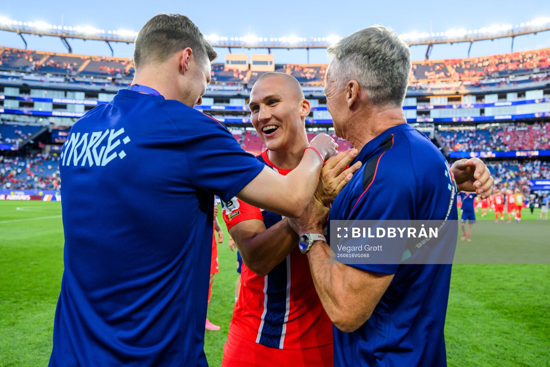 Leo Østigård of Norway celebrates