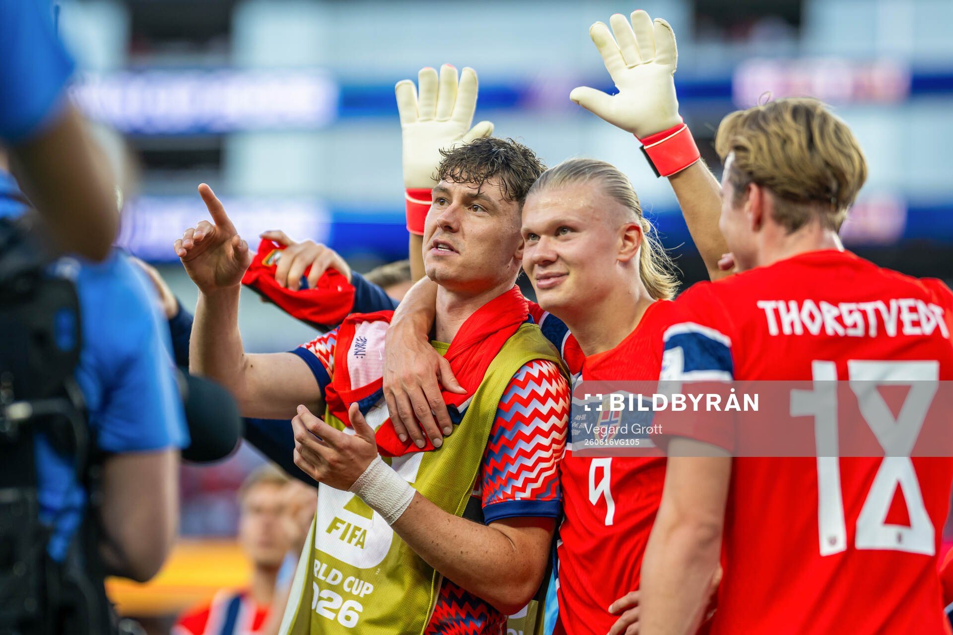 Jørgen Strand Larsen and Erling Braut Haaland of Norway