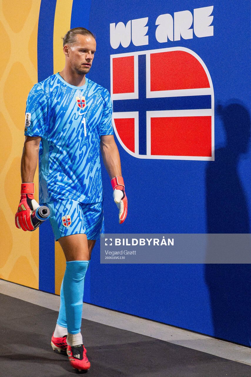 Goalkeeper Ørjan Håskjold Nyland of Norway at half-time